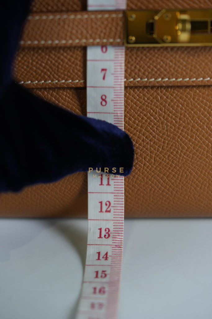 Kelly To Go in Gold Epsom Leather and Gold Hardware Stamp Y (2020) | Purse Maison Luxury Bags Shop