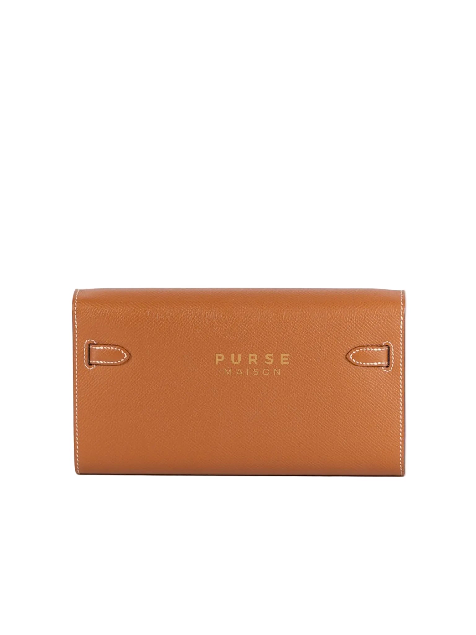 Kelly To Go in Gold Epsom Leather and Gold Hardware Stamp Y (2020) | Purse Maison Luxury Bags Shop