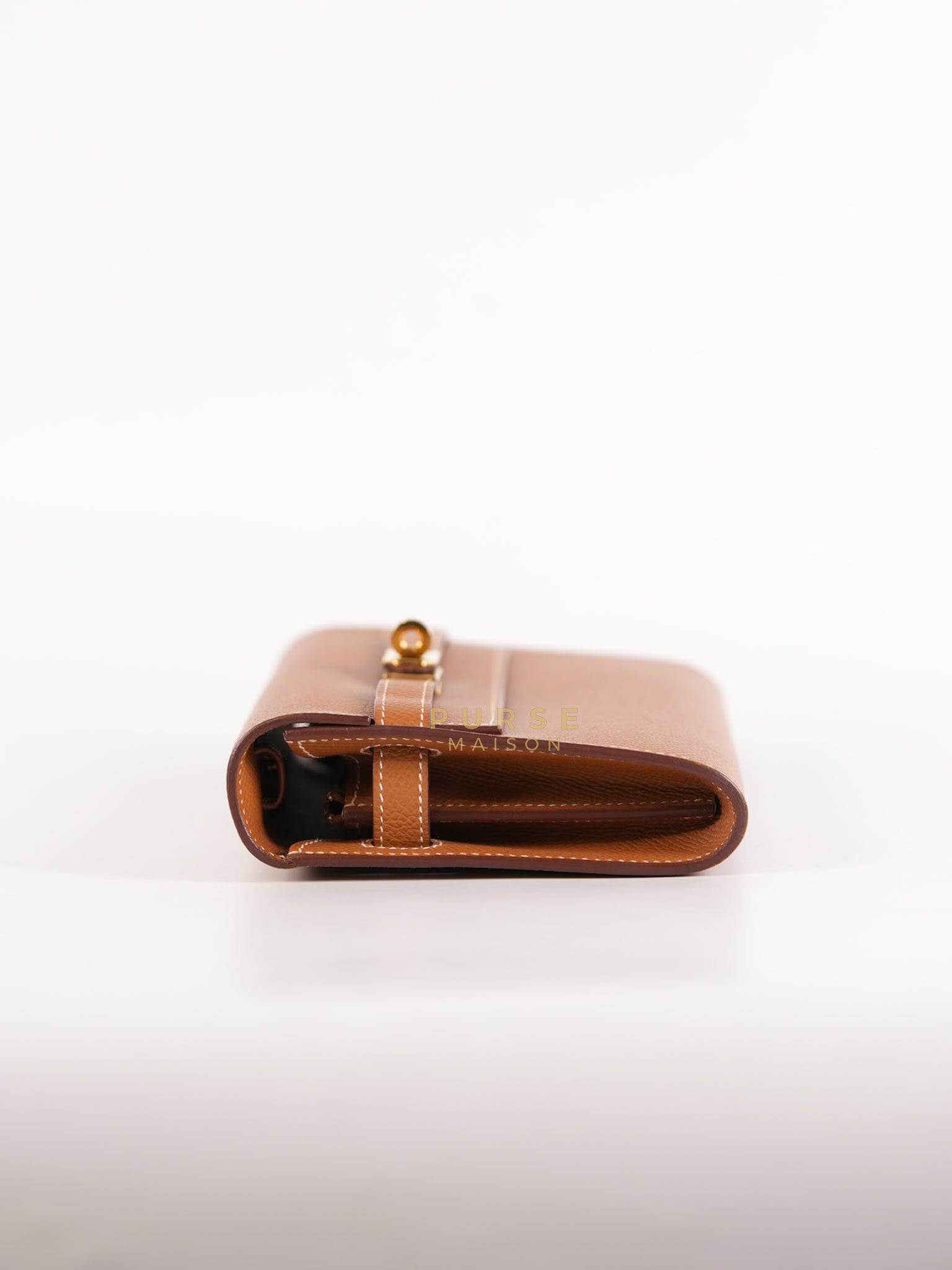 Kelly To Go in Gold Epsom Leather and Gold Hardware Stamp Y (2020) | Purse Maison Luxury Bags Shop