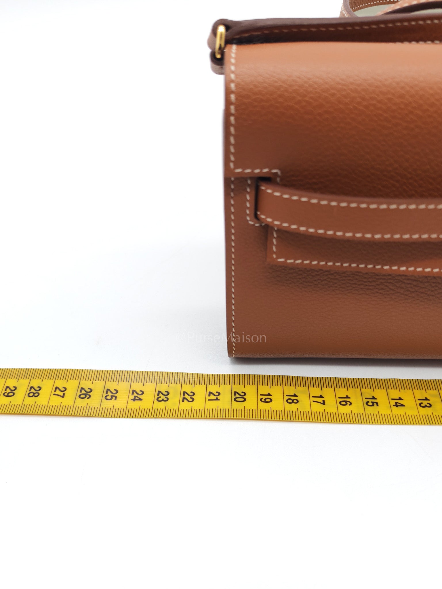 Kelly To Go in Gold Epsom Leather & Gold Hardware Stamp B (2023) | Purse Maison Luxury Bags Shop