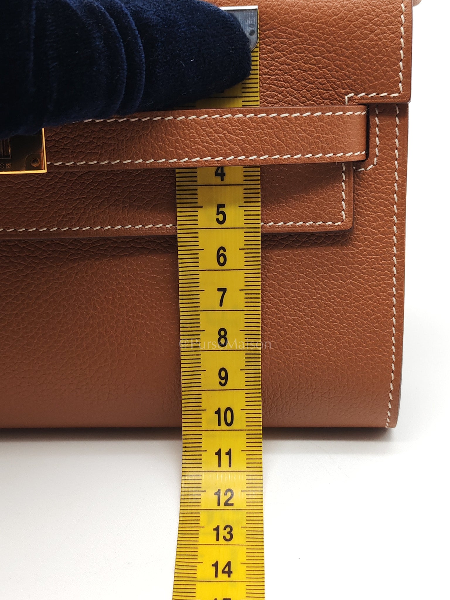 Kelly To Go in Gold Epsom Leather & Gold Hardware Stamp B (2023) | Purse Maison Luxury Bags Shop