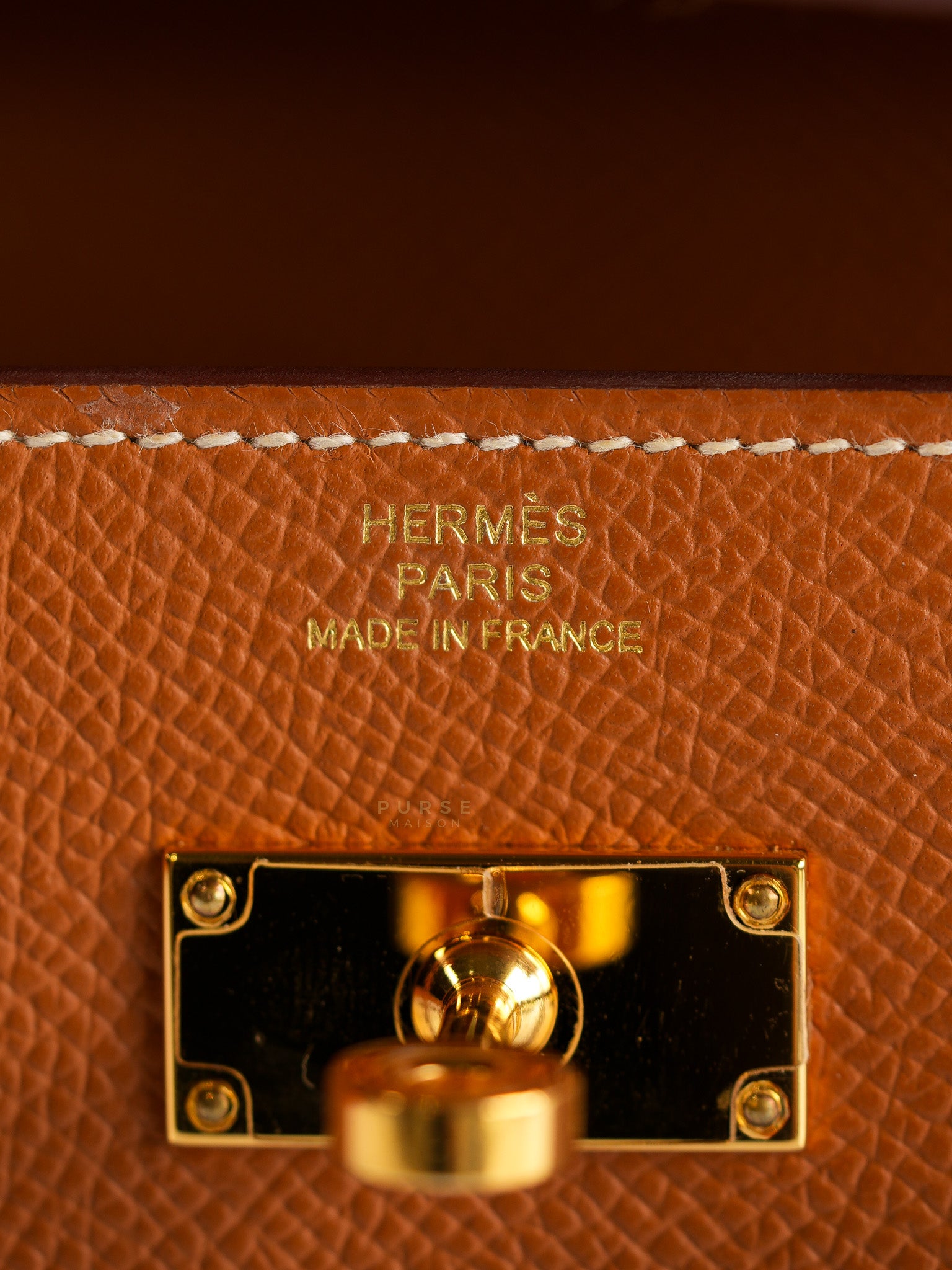 Kelly To Go in Gold Epsom Leather Gold Hardware Stamp U (2022) | Purse Maison Luxury Bags Shop