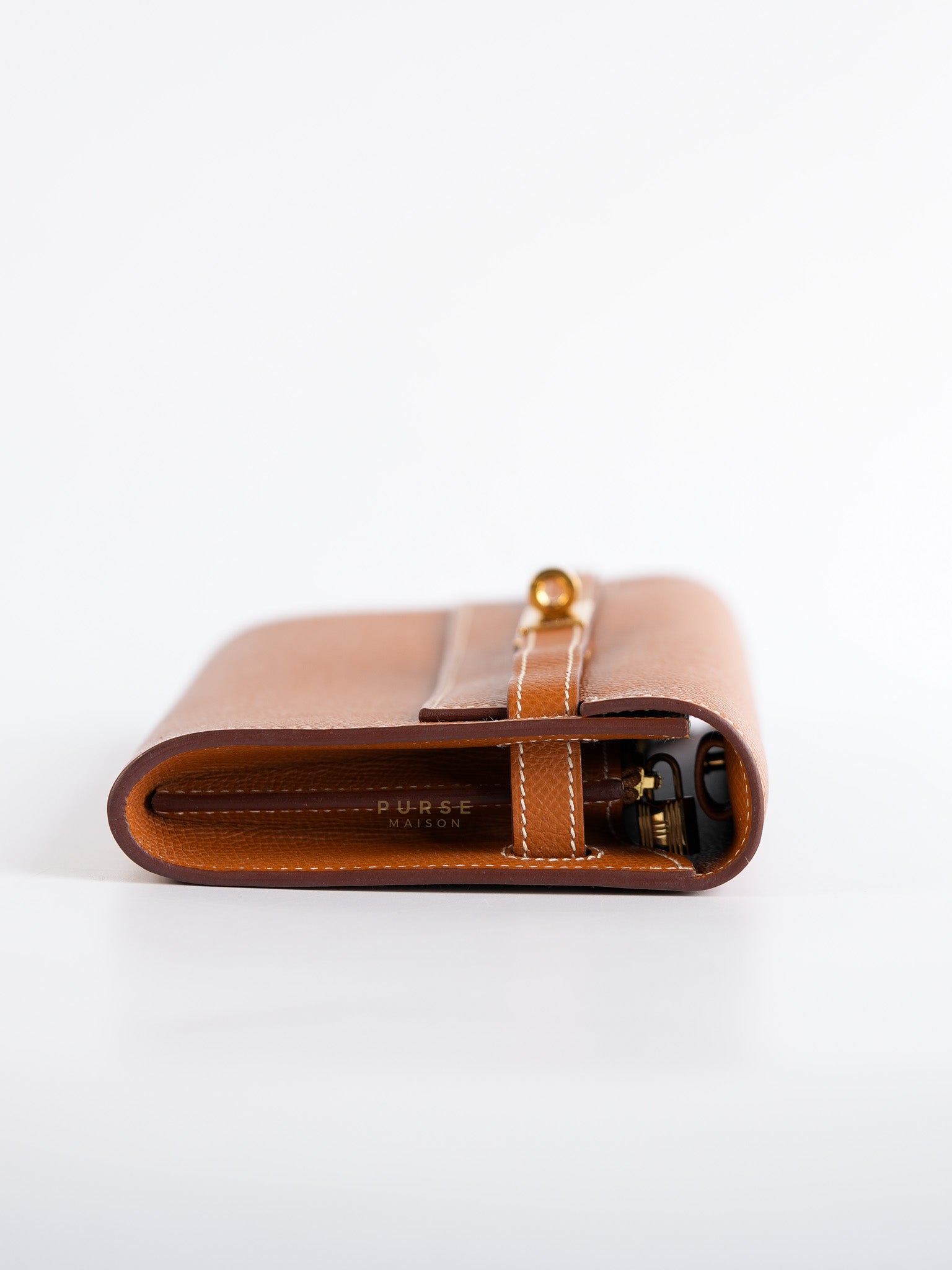 Kelly To Go in Gold Epsom Leather Gold Hardware Stamp U (2022) | Purse Maison Luxury Bags Shop
