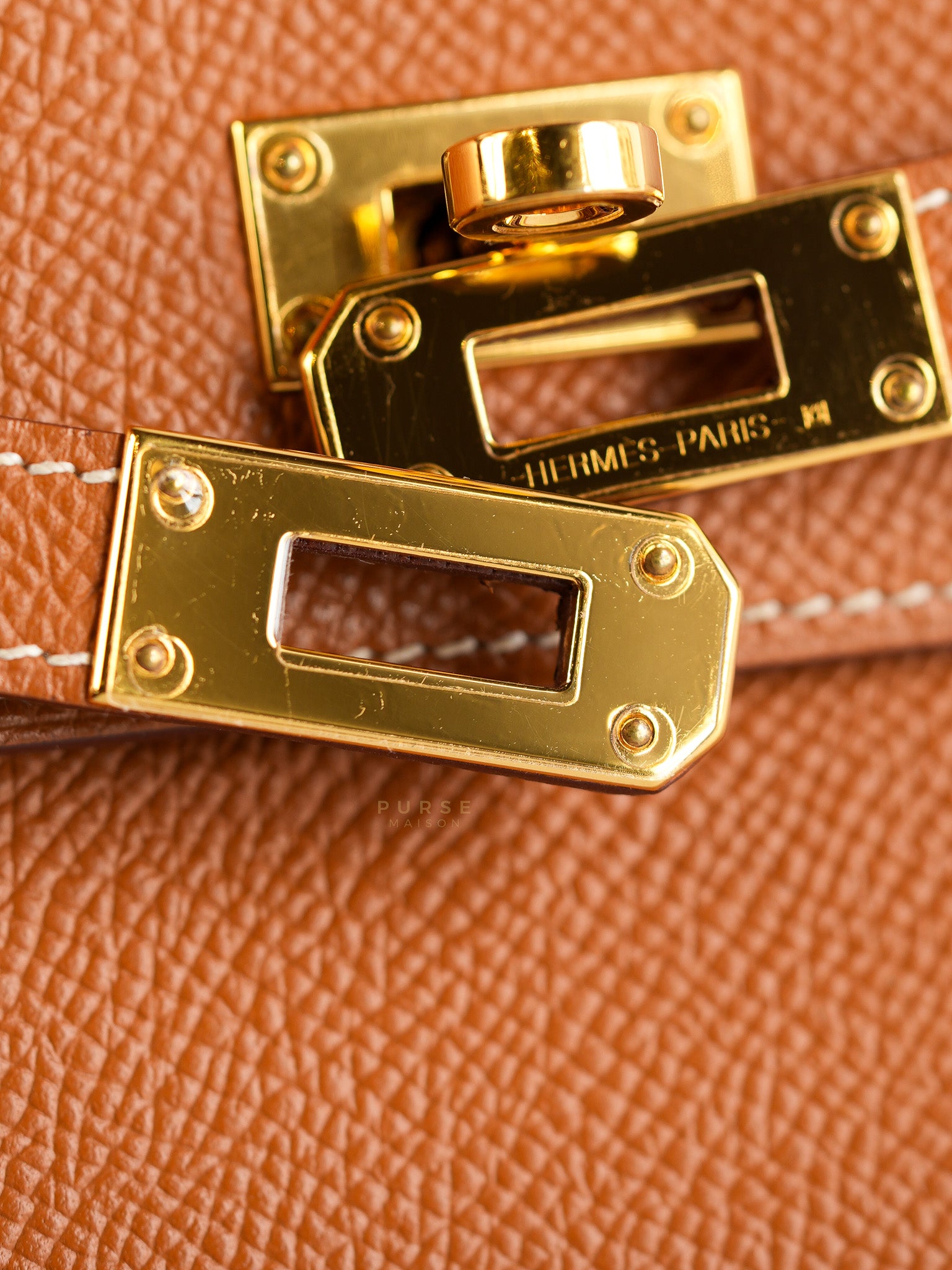 Kelly To Go in Gold Epsom Leather Gold Hardware Stamp U (2022) | Purse Maison Luxury Bags Shop