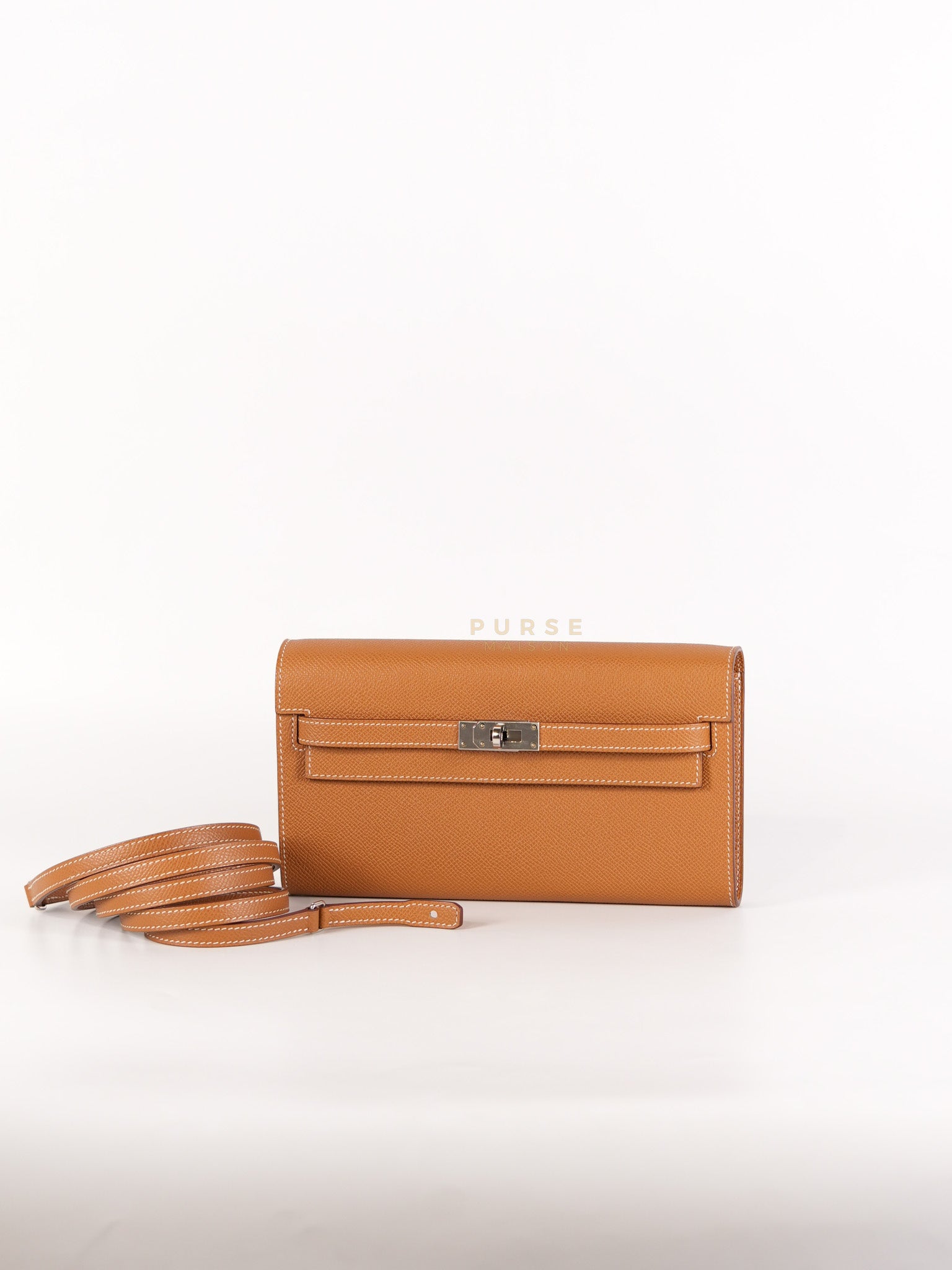 Kelly to Go in Gold Epsom Leather Palladium Hardware Stamp U(2022) | Purse Maison Luxury Bags Shop