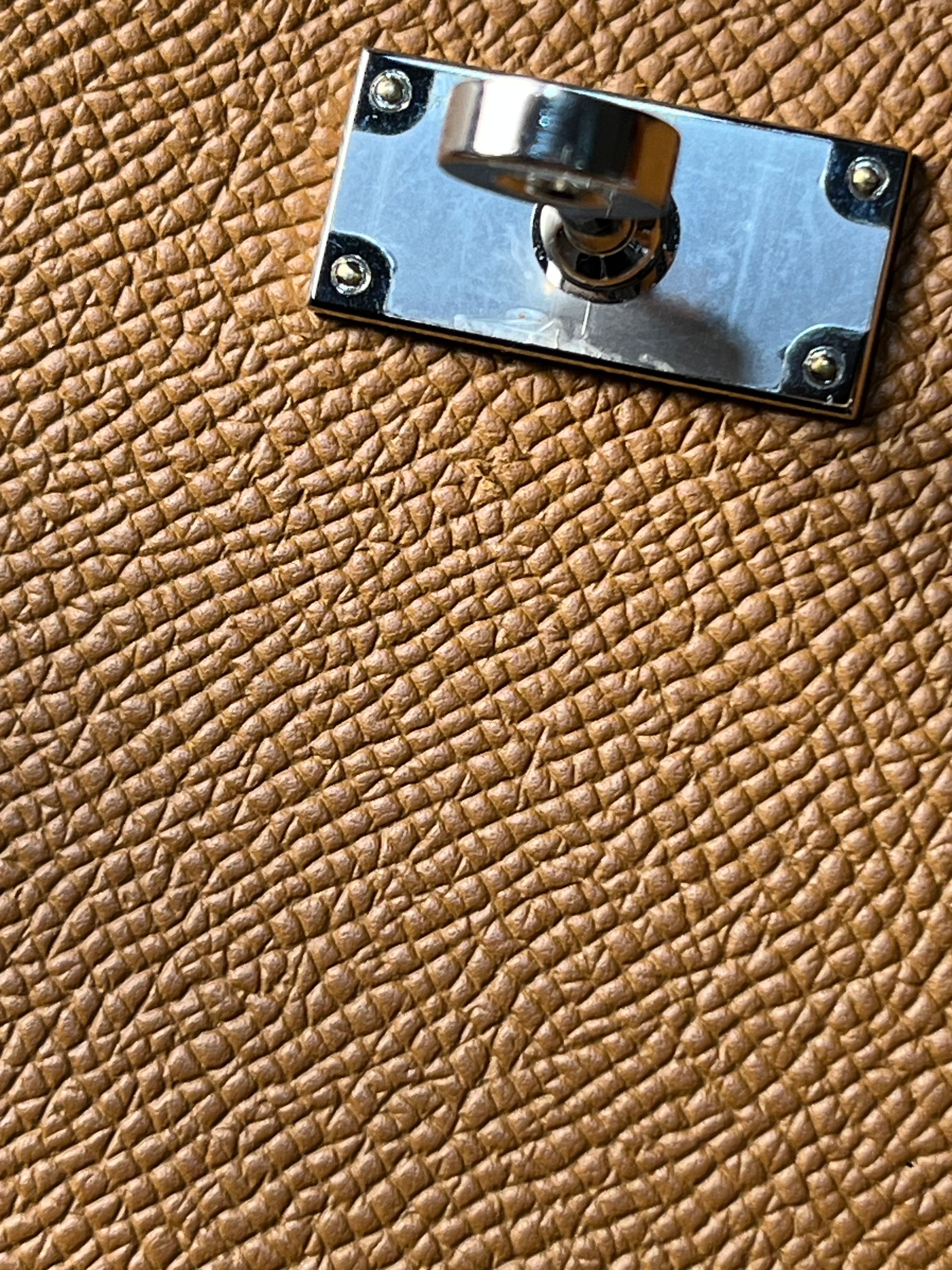 Kelly to Go in Gold Epsom Leather Palladium Hardware Stamp U(2022) | Purse Maison Luxury Bags Shop