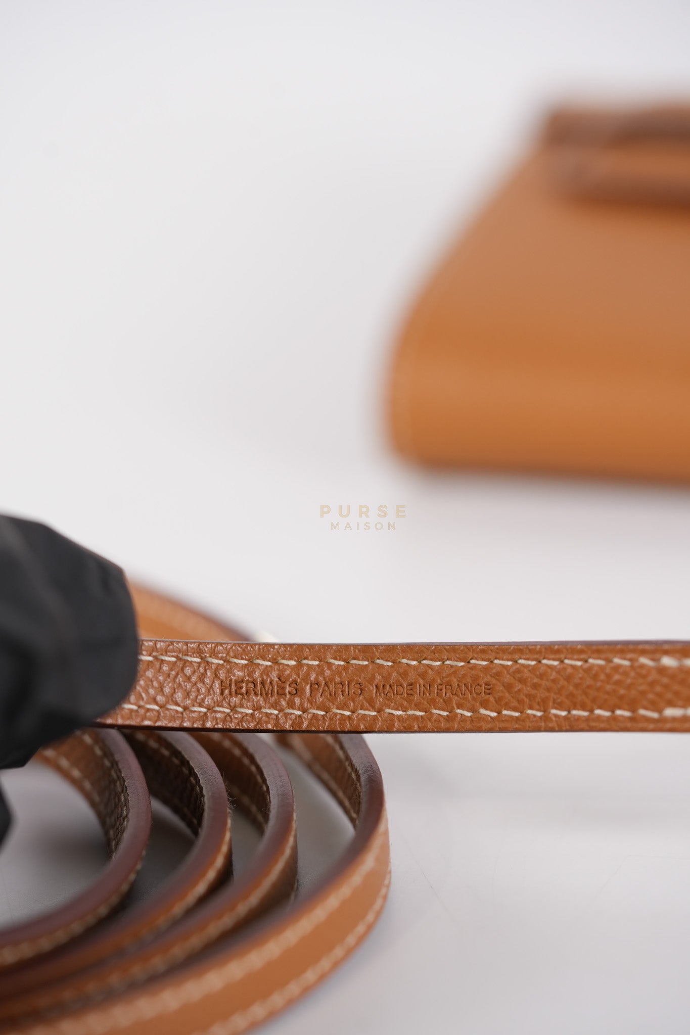 Kelly to Go in Gold Epsom Leather Palladium Hardware Stamp U(2022) | Purse Maison Luxury Bags Shop