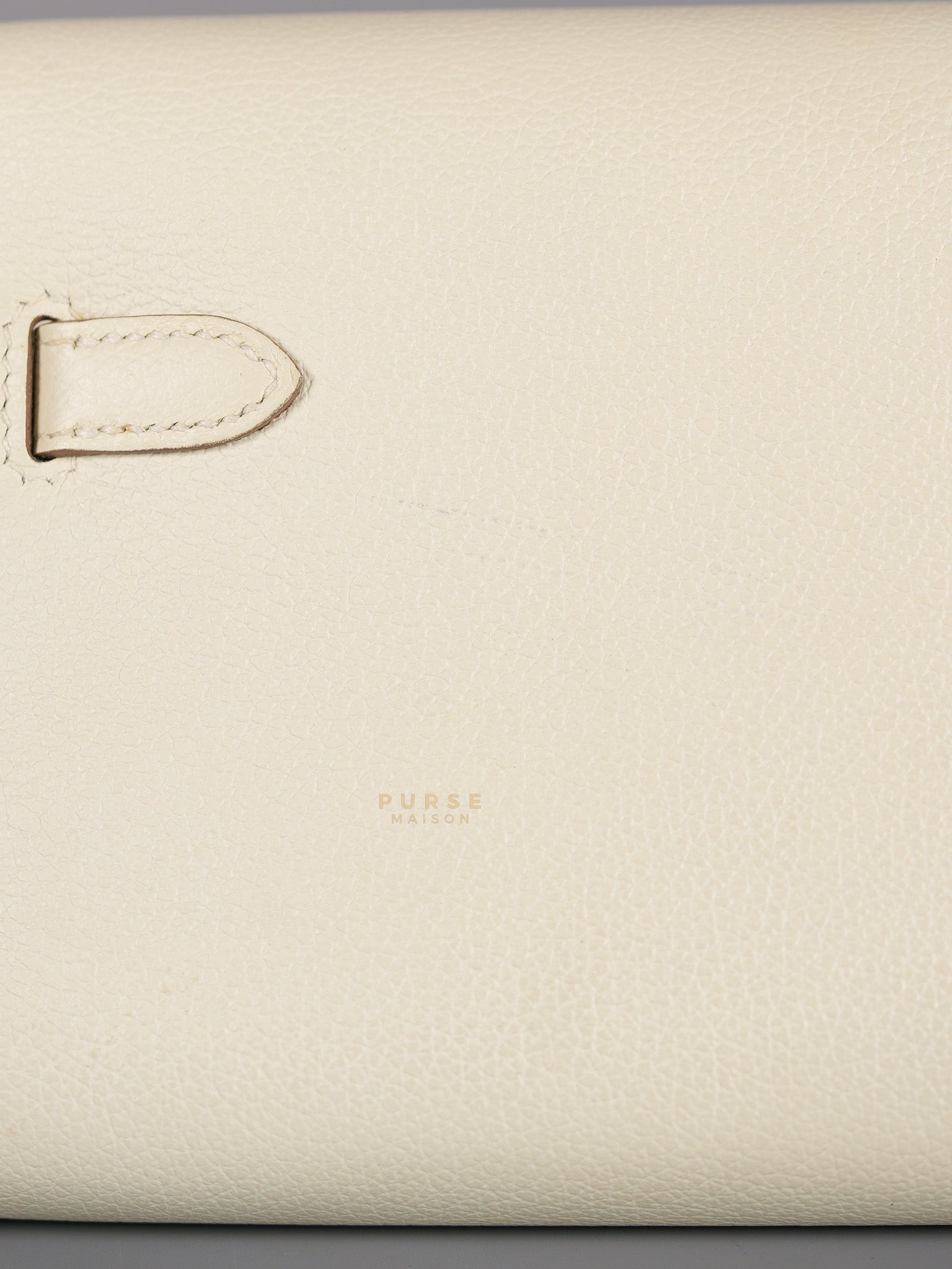 Kelly To Go in Mushroom Evercolor Leather with Gold Hardware Stamp B(2023) | Purse Maison Luxury Bags Shop