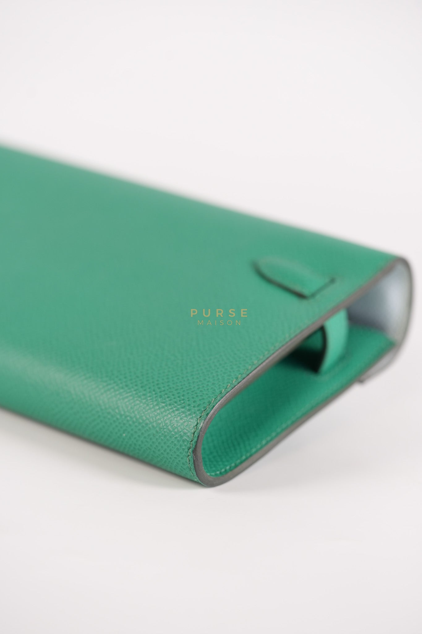 Kelly To Go in Vert(Green) Epsom Leather & Palladium Hardware Stamp Y(2020) | Purse Maison Luxury Bags Shop