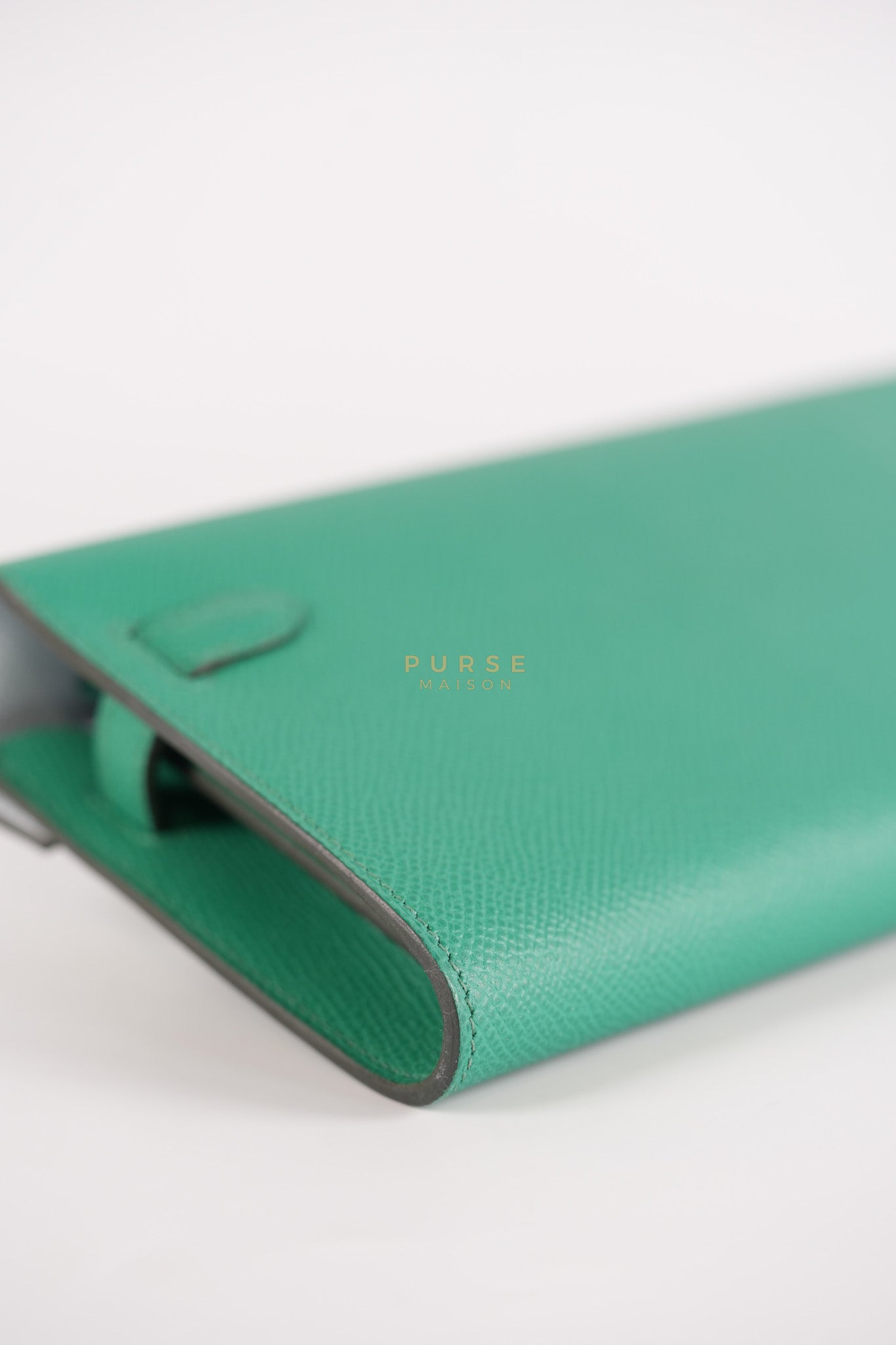 Kelly To Go in Vert(Green) Epsom Leather & Palladium Hardware Stamp Y(2020) | Purse Maison Luxury Bags Shop