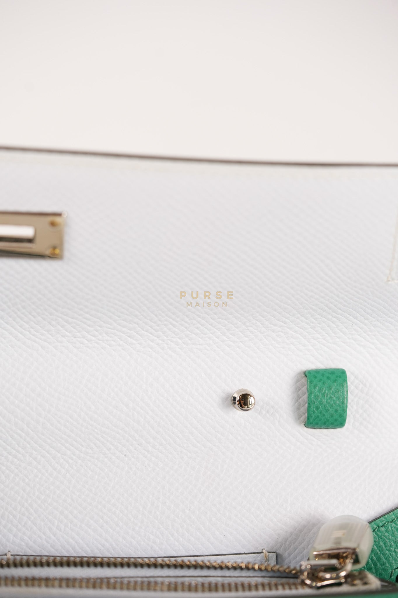 Kelly To Go in Vert(Green) Epsom Leather & Palladium Hardware Stamp Y(2020) | Purse Maison Luxury Bags Shop