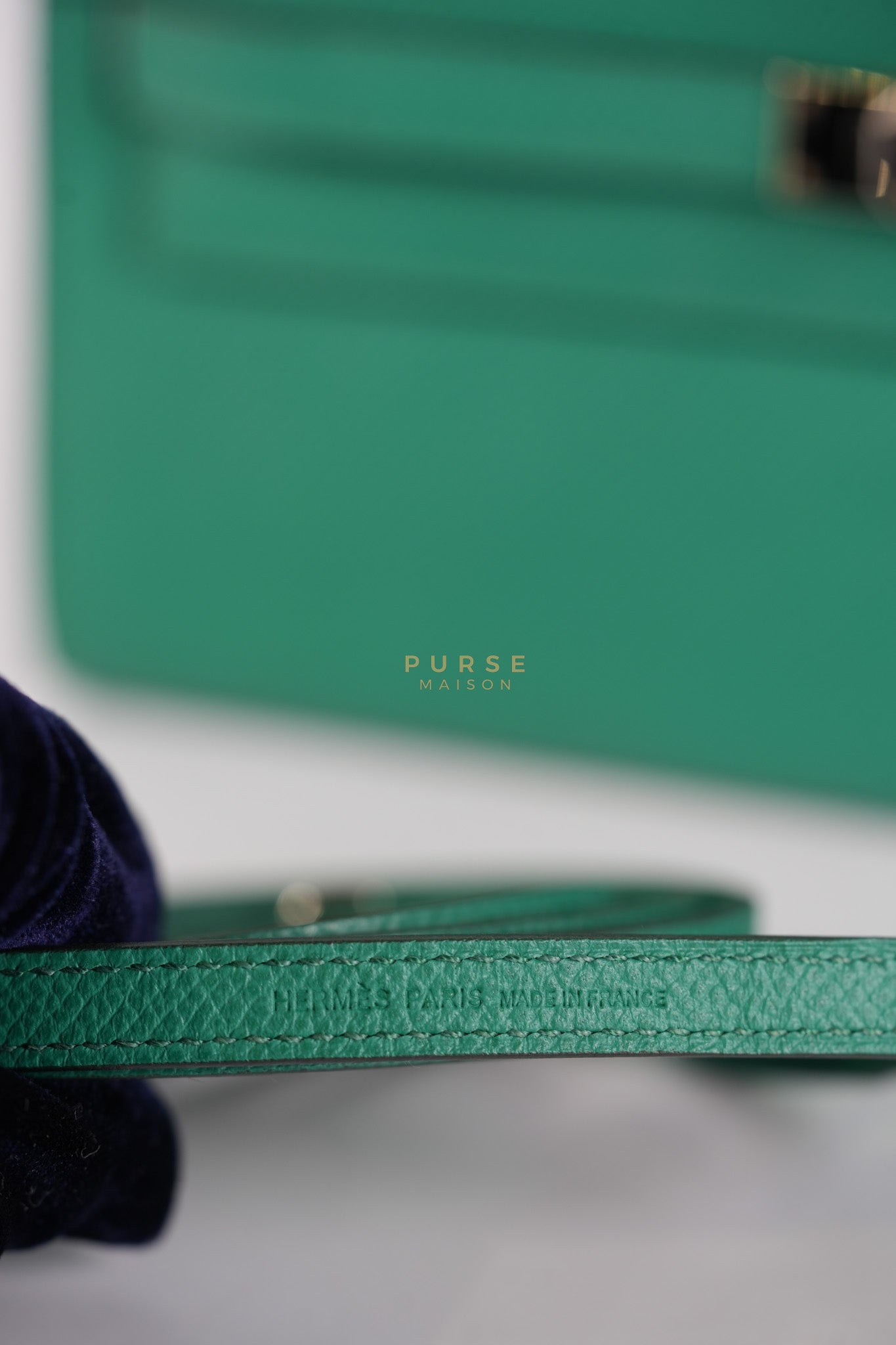 Kelly To Go in Vert(Green) Epsom Leather & Palladium Hardware Stamp Y(2020) | Purse Maison Luxury Bags Shop