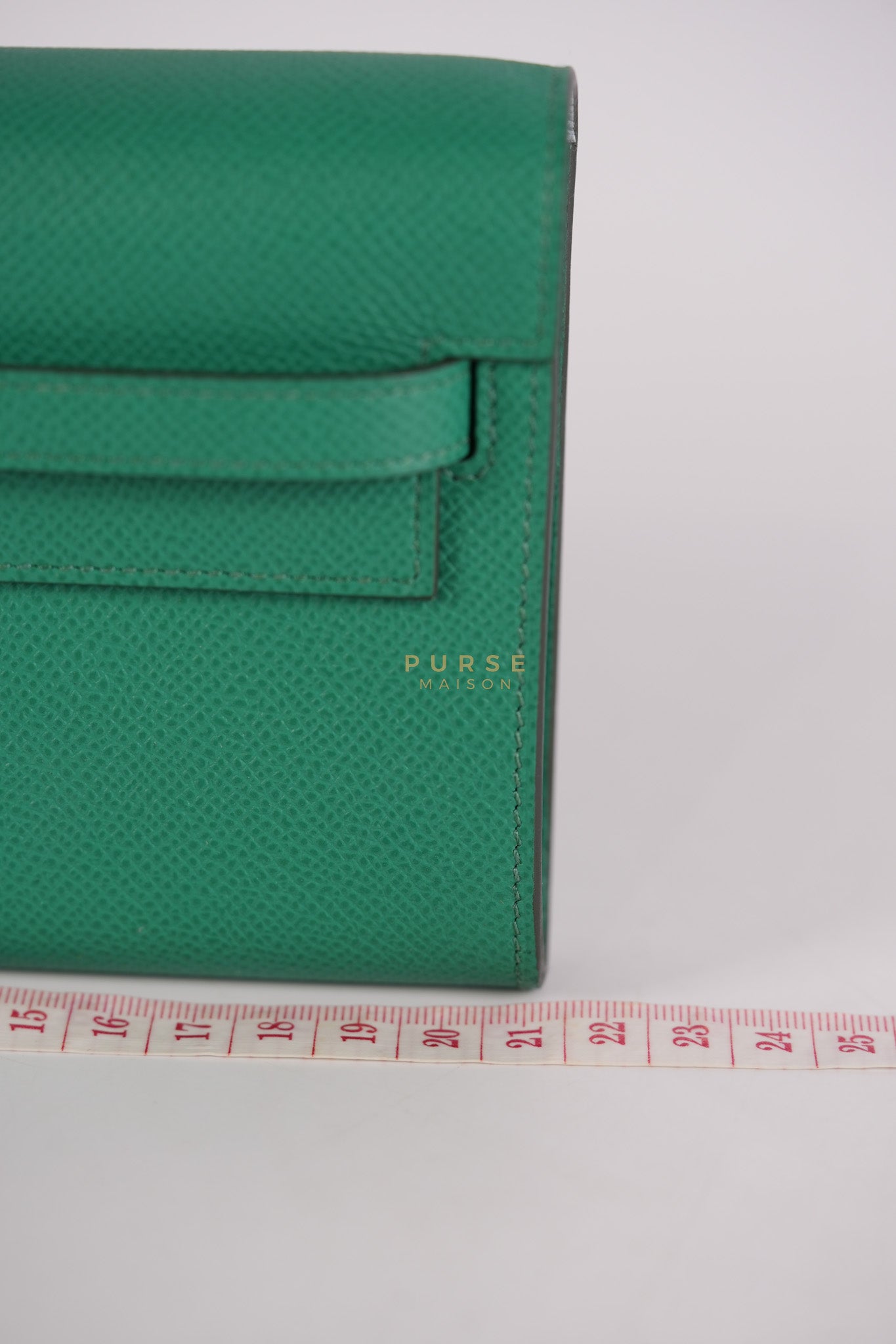 Kelly To Go in Vert(Green) Epsom Leather & Palladium Hardware Stamp Y(2020) | Purse Maison Luxury Bags Shop