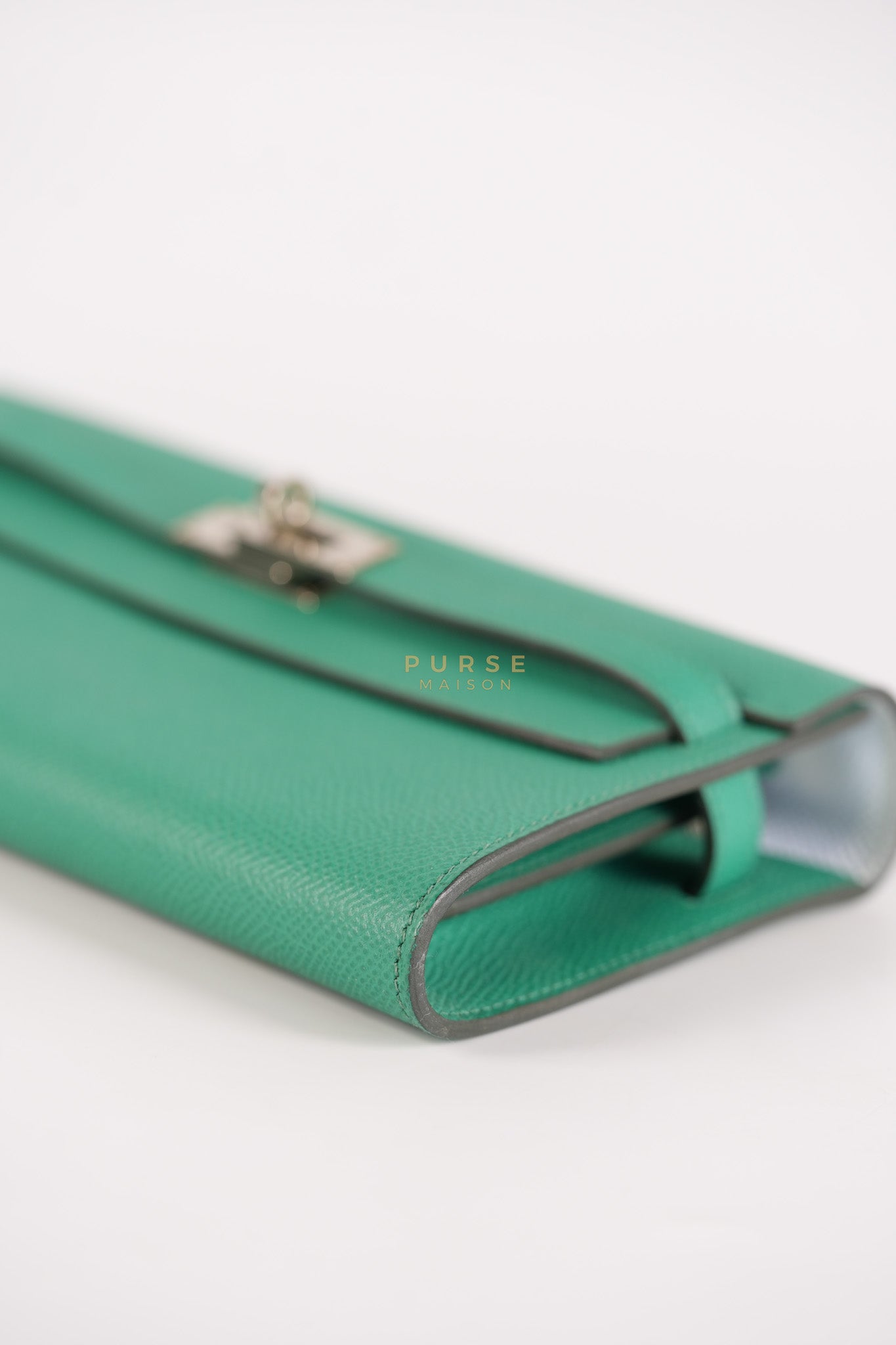 Kelly To Go in Vert(Green) Epsom Leather & Palladium Hardware Stamp Y(2020) | Purse Maison Luxury Bags Shop