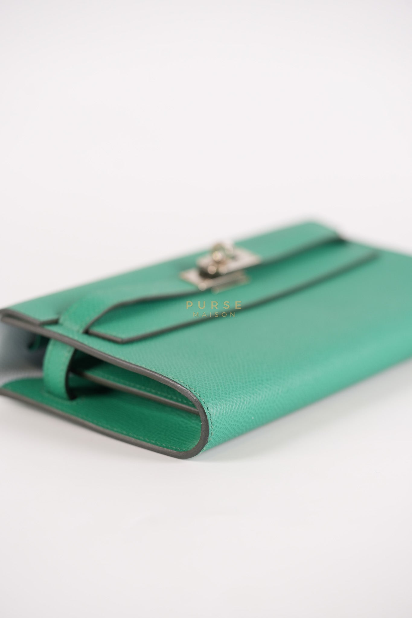Kelly To Go in Vert(Green) Epsom Leather & Palladium Hardware Stamp Y(2020) | Purse Maison Luxury Bags Shop