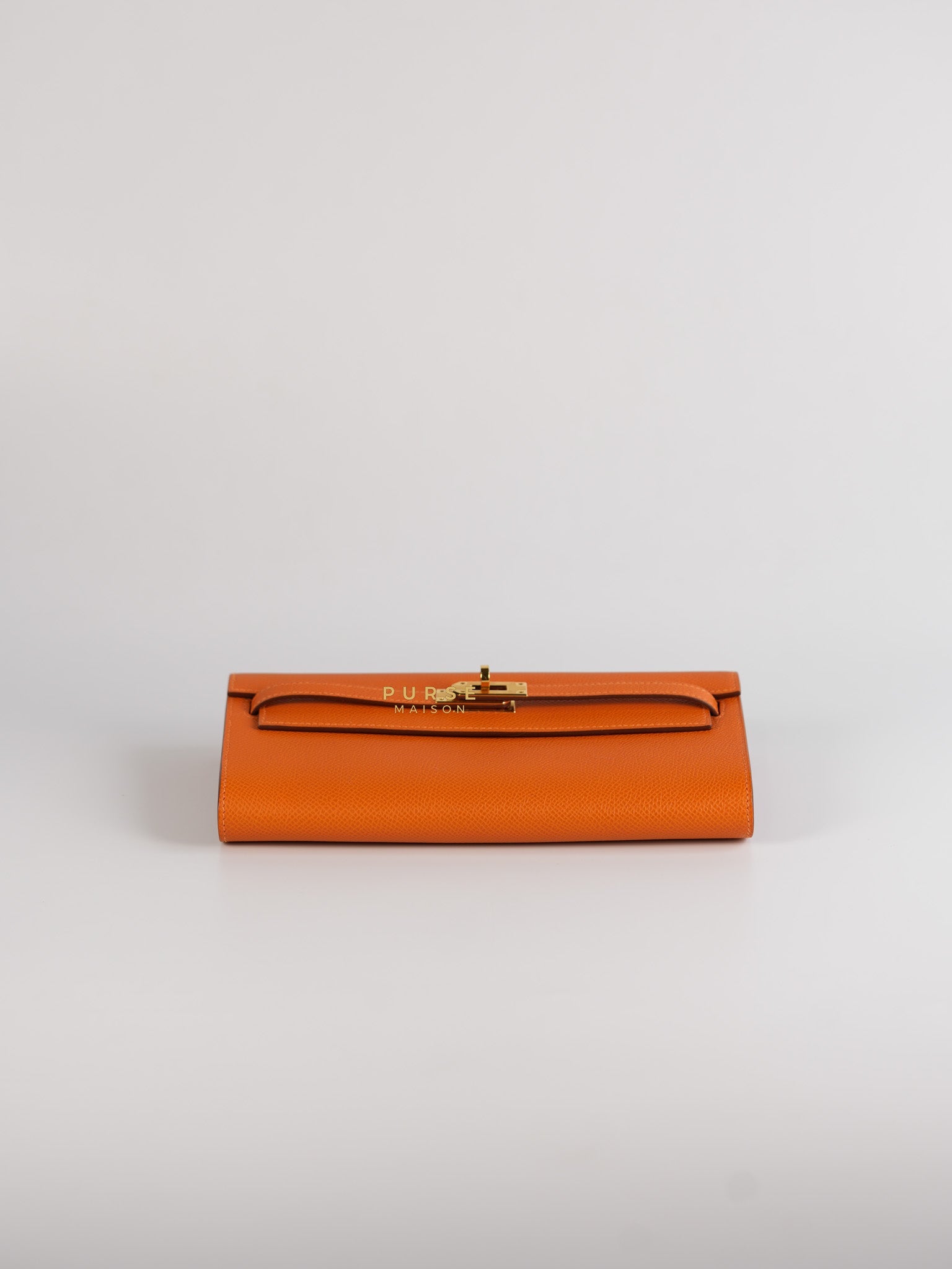 Kelly To Go Orange Veau Epsom Leather & Gold Hardware Stamp U (2022) | Purse Maison Luxury Bags Shop