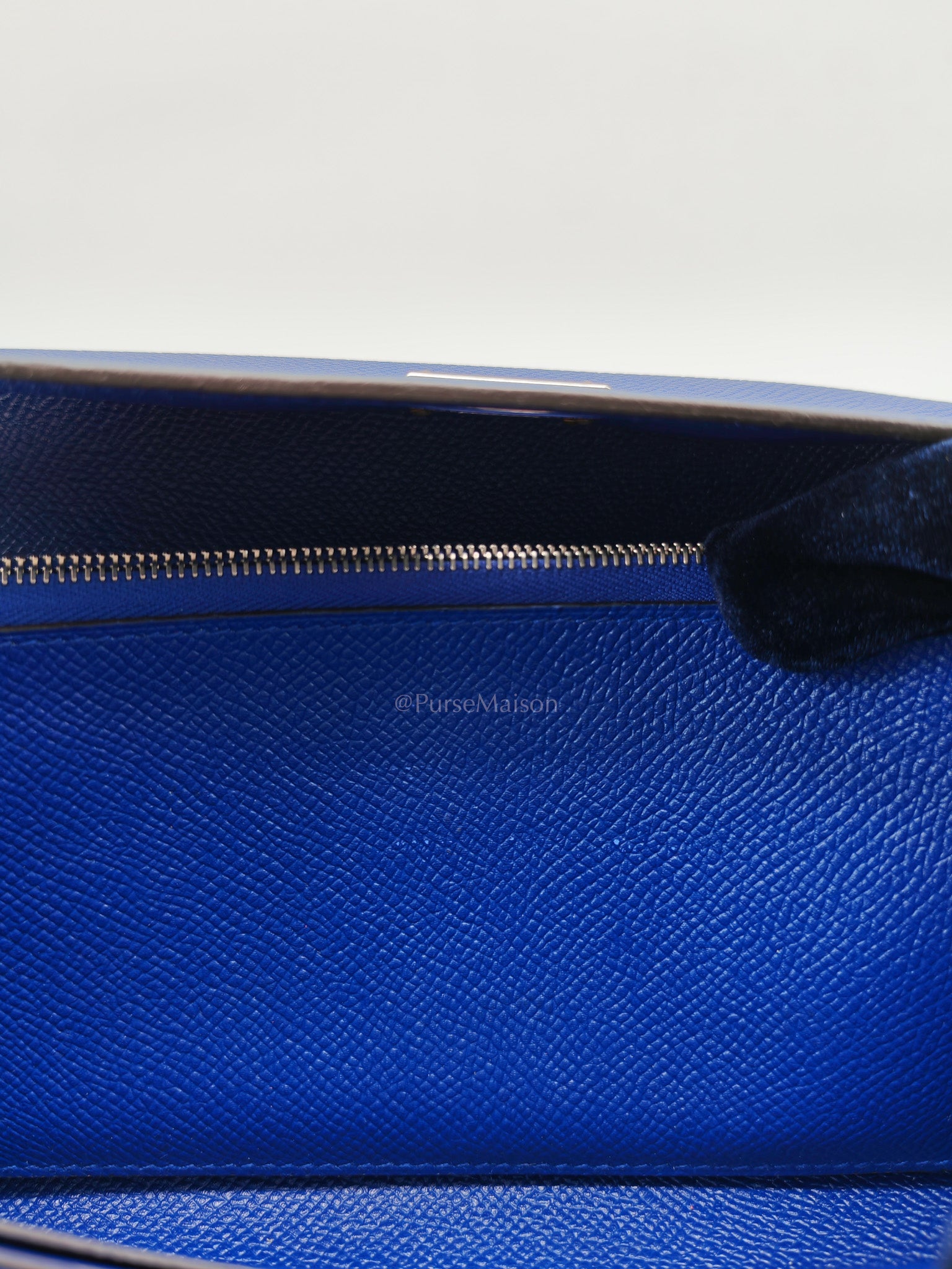 Kelly Wallet in Epsom Leather and Palladium Hardware Stamp Square R (2014) | Purse Maison Luxury Bags Shop