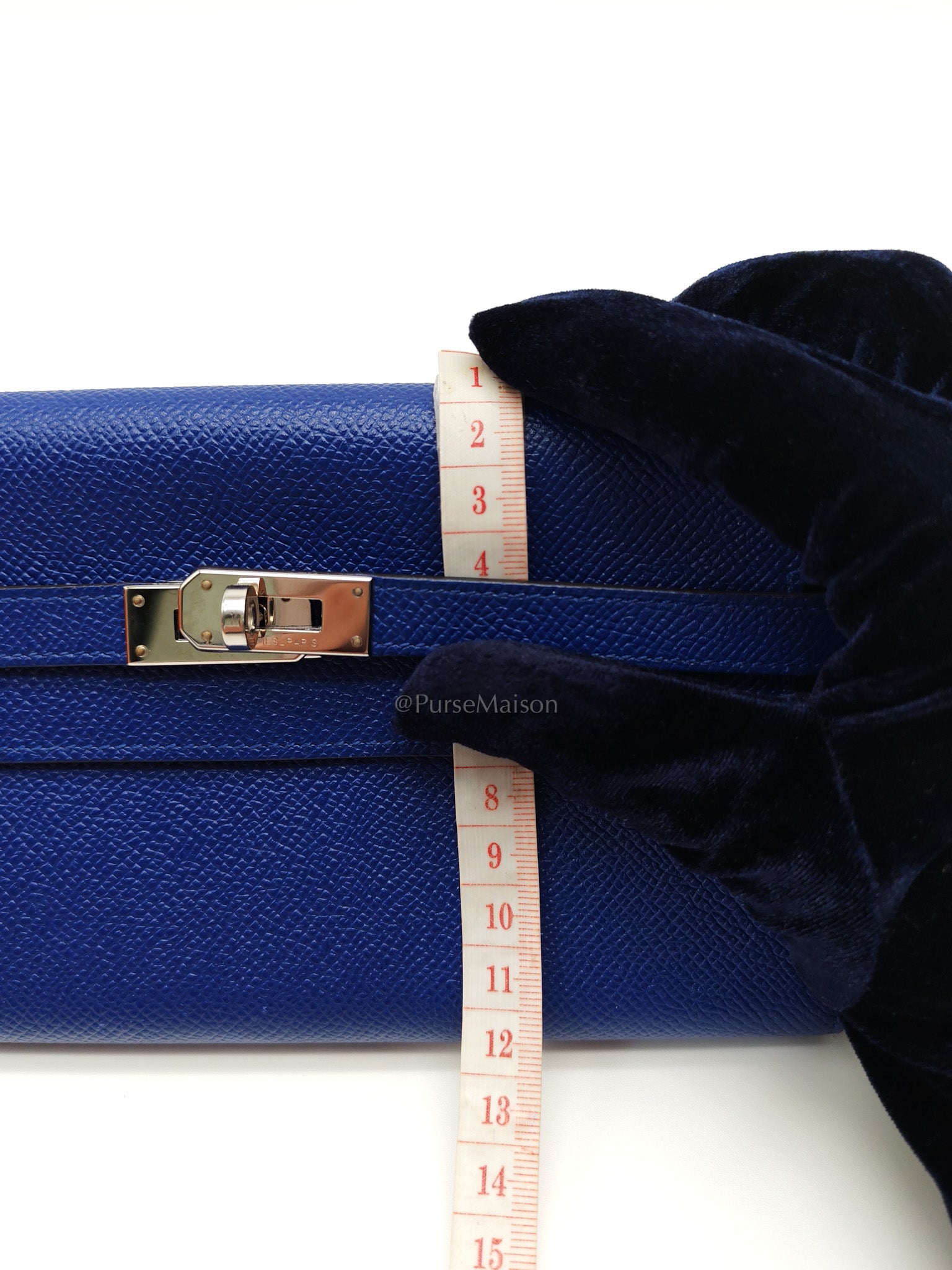 Kelly Wallet in Epsom Leather and Palladium Hardware Stamp Square R (2014) | Purse Maison Luxury Bags Shop