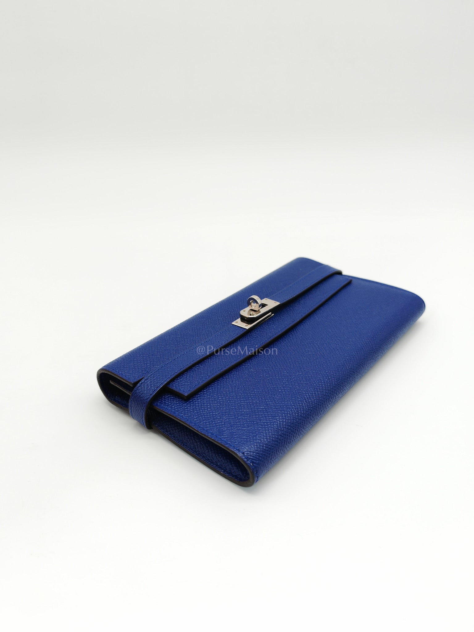 Kelly Wallet in Epsom Leather and Palladium Hardware Stamp Square R (2014) | Purse Maison Luxury Bags Shop