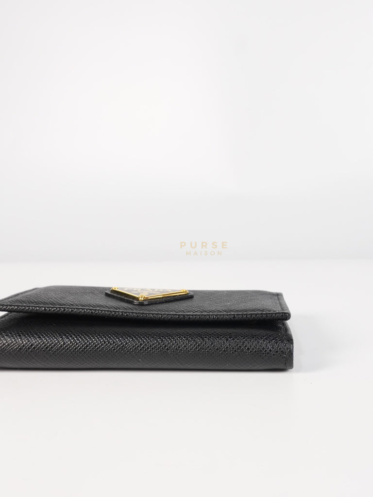 Key Holder in Black Saffiano Leather Gold Hardware | Purse Maison Luxury Bags Shop
