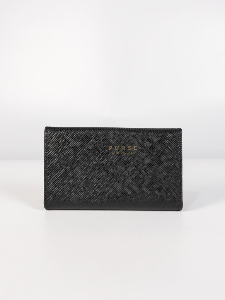 Key Holder in Black Saffiano Leather Gold Hardware | Purse Maison Luxury Bags Shop