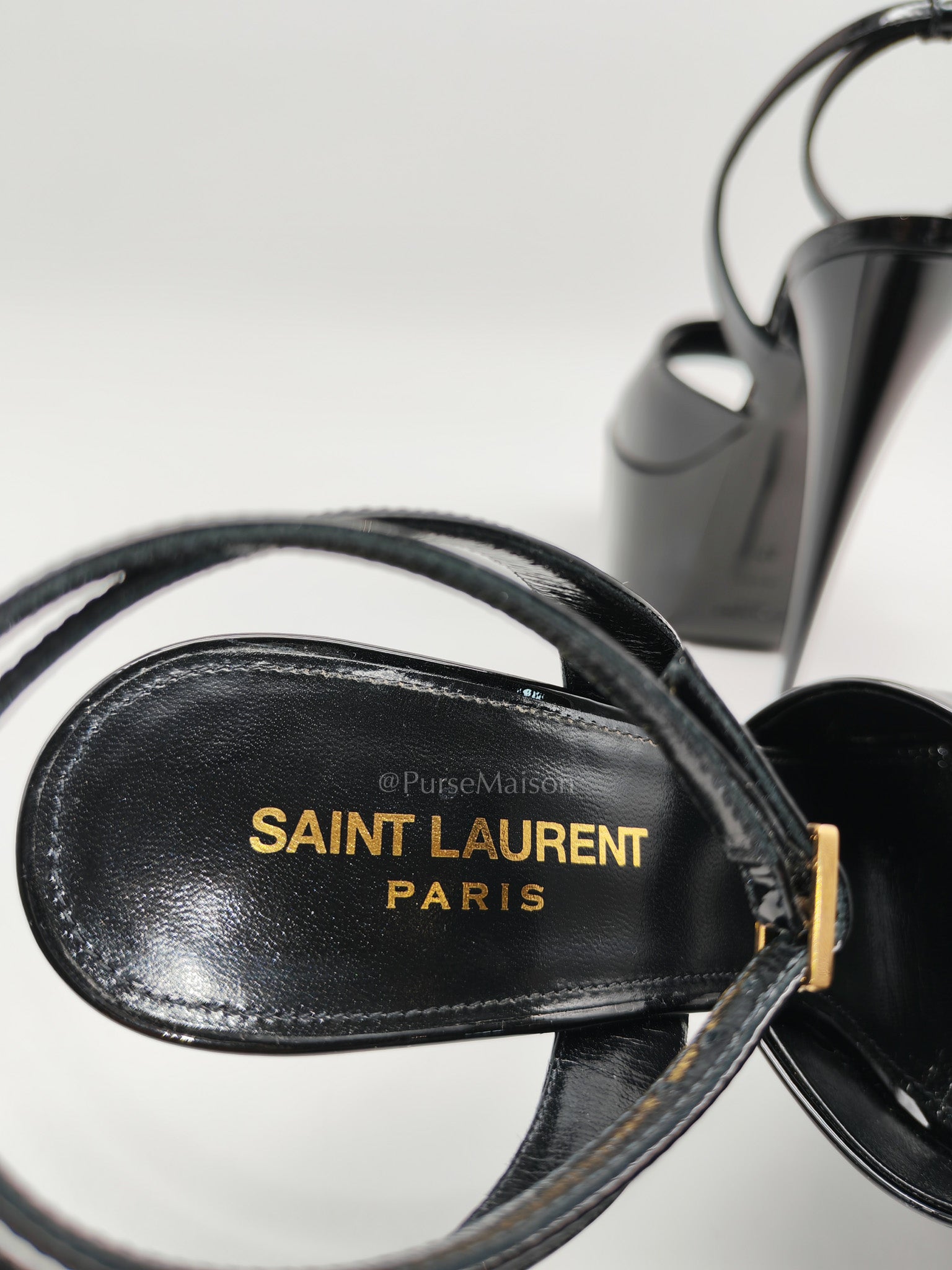 Kika Platform Sandals in Black Patent Leather Size 37EU (24cm) | Purse Maison Luxury Bags Shop