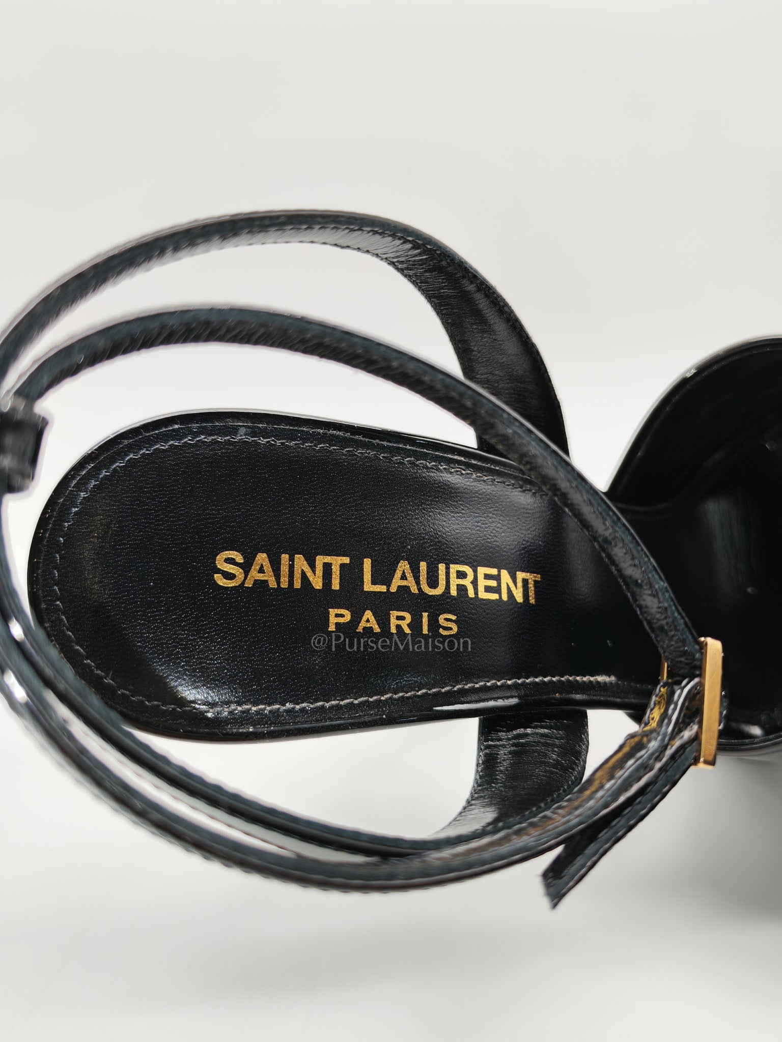 Kika Platform Sandals in Black Patent Leather Size 37EU (24cm) | Purse Maison Luxury Bags Shop