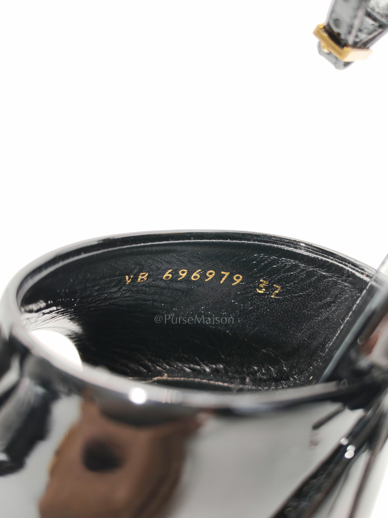 Kika Platform Sandals in Black Patent Leather Size 37EU (24cm) | Purse Maison Luxury Bags Shop