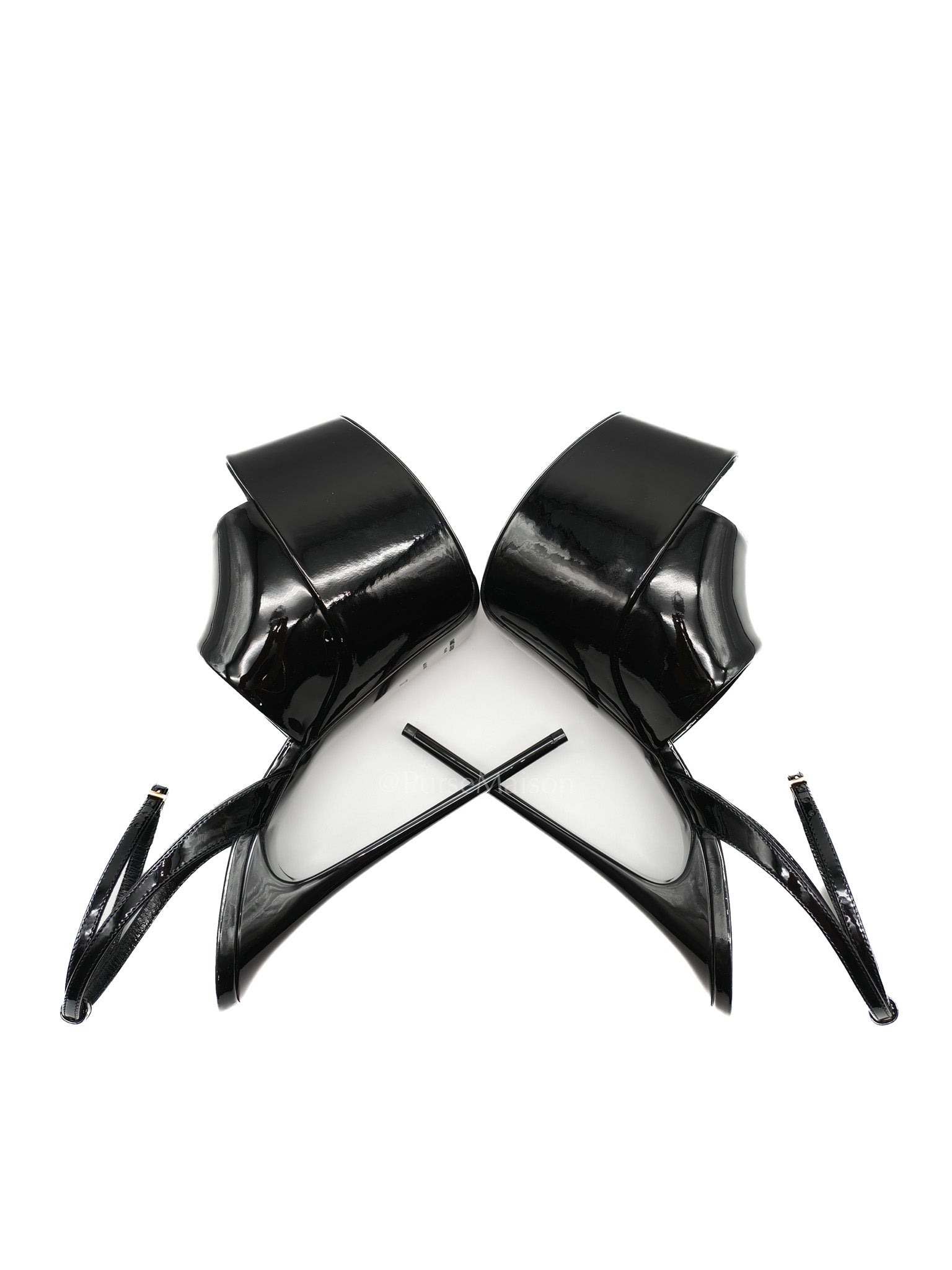 Kika Platform Sandals in Black Patent Leather Size 37EU (24cm) | Purse Maison Luxury Bags Shop