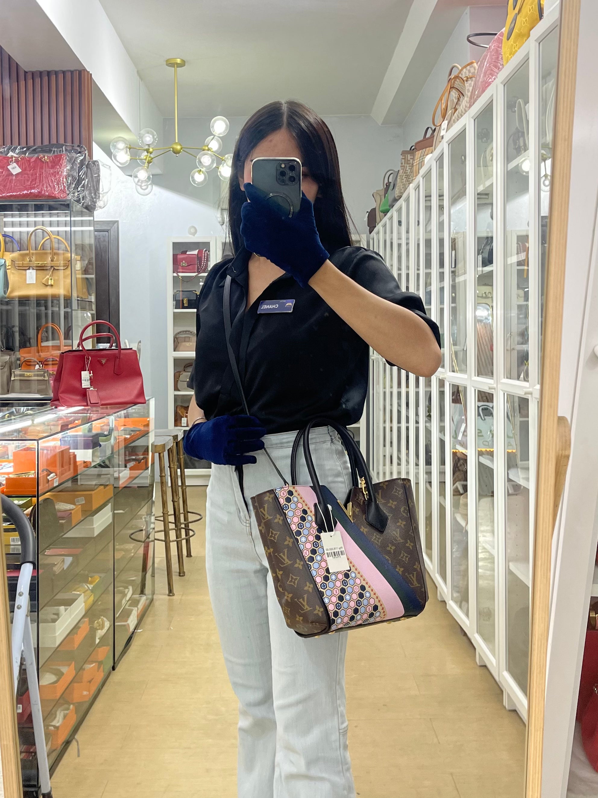 Kimono Hand Bag Limited Edition Monogram Canvas & Gold Hardware (Date Code: DU3186) | Purse Maison Luxury Bags Shop