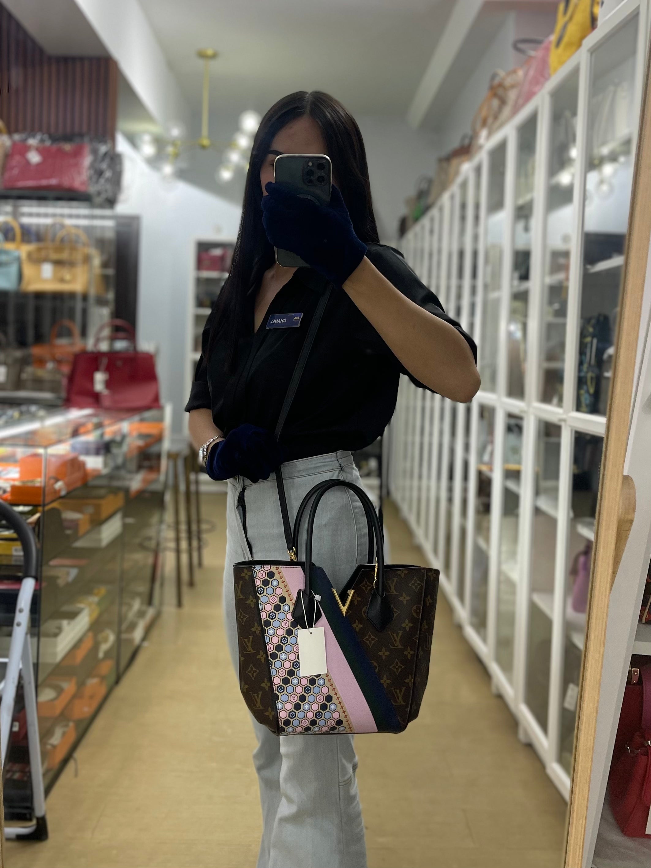 Kimono Hand Bag Limited Edition Monogram Canvas & Gold Hardware (Date Code: DU3186) | Purse Maison Luxury Bags Shop