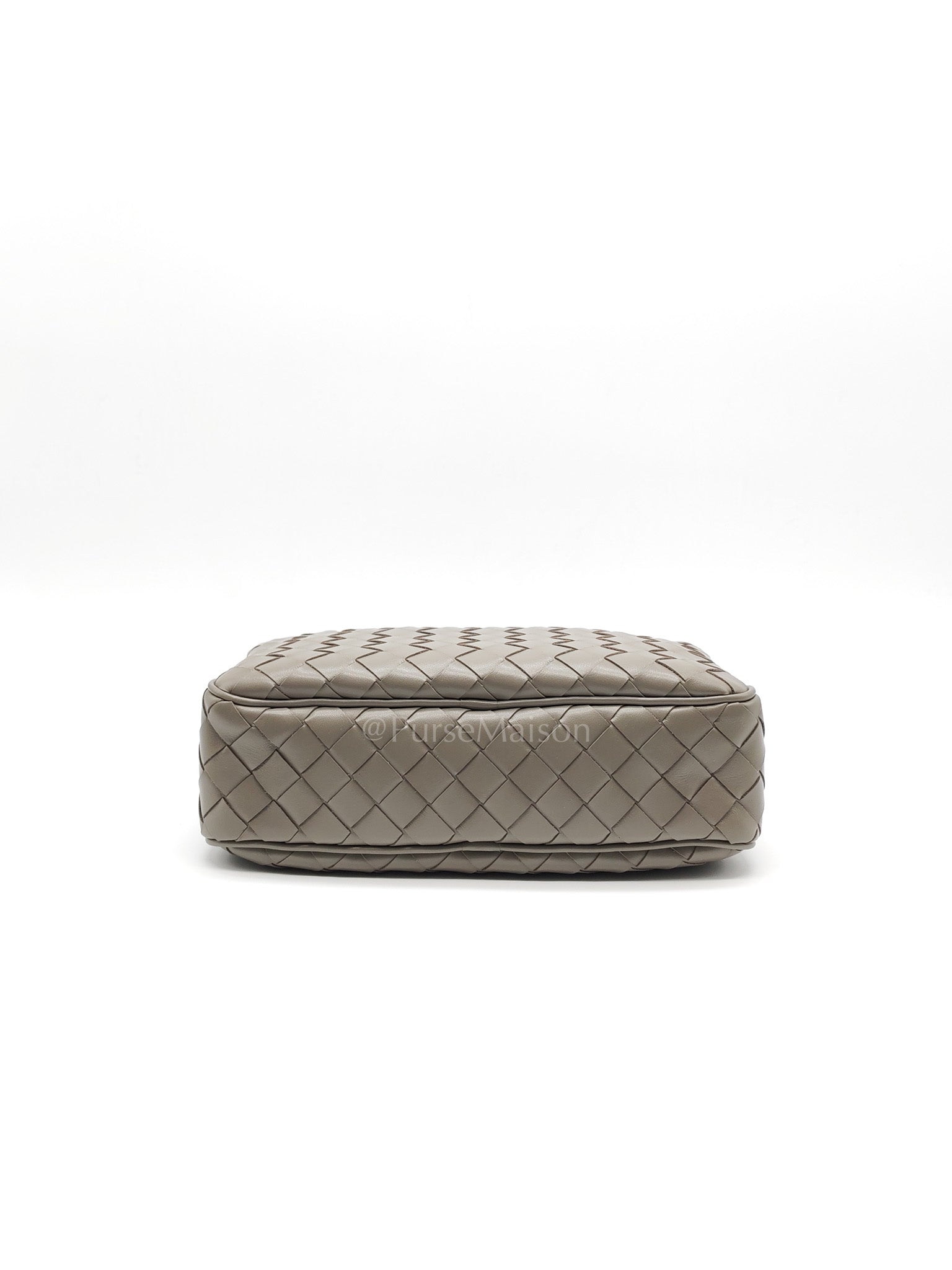 Mini Loop Camera Bag in Thunder Gray Nappa Intrecciato Leather