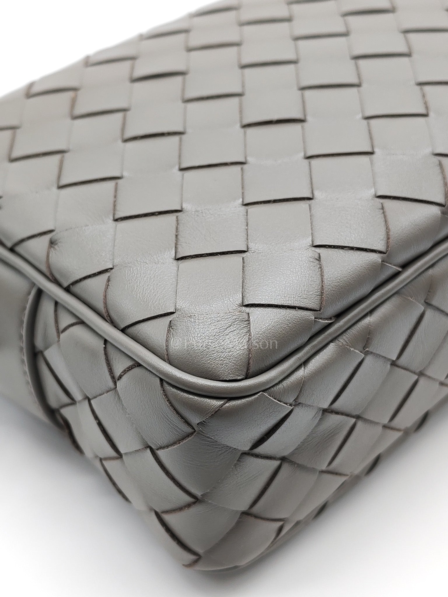 Mini Loop Camera Bag in Thunder Gray Nappa Intrecciato Leather