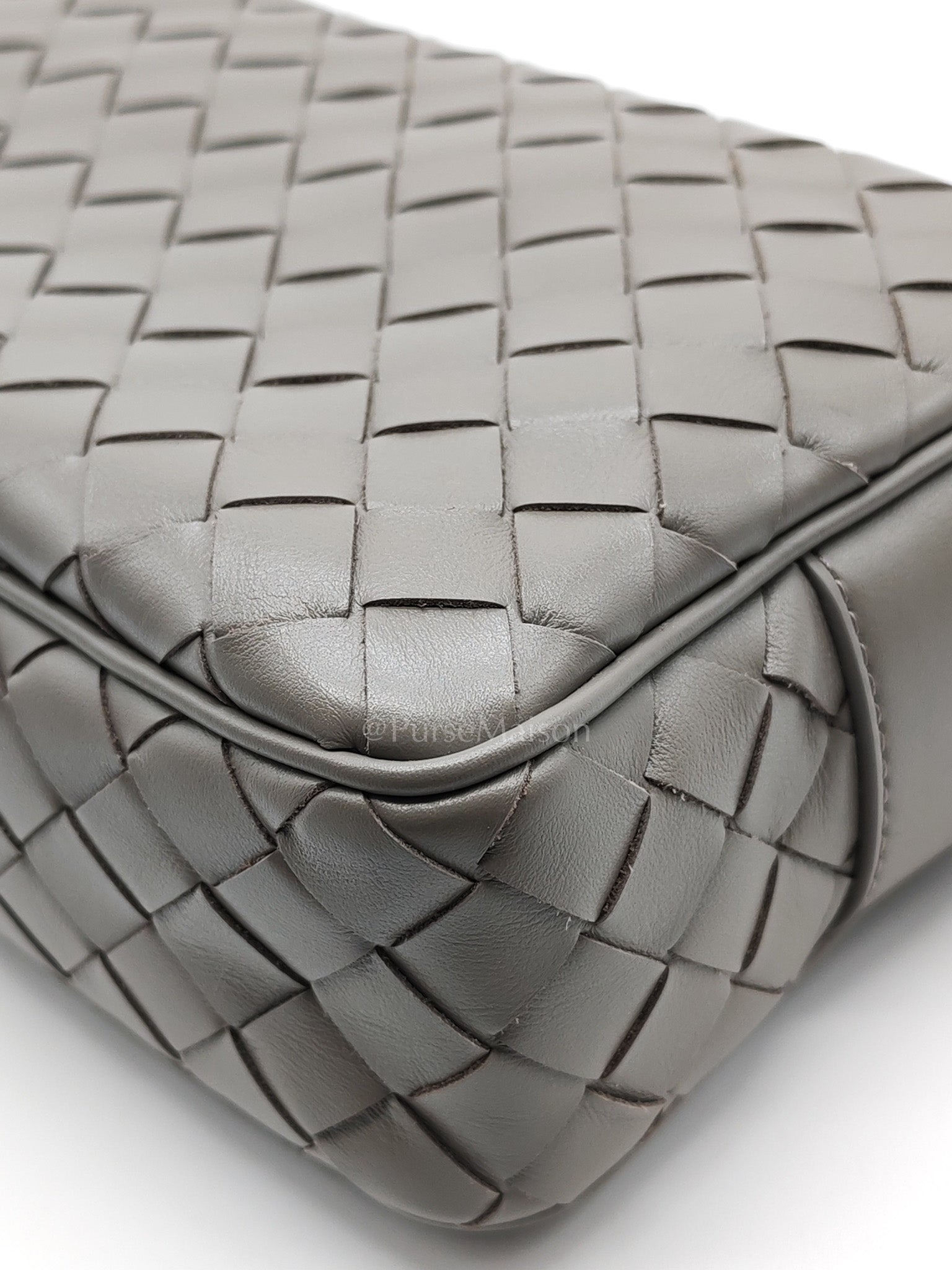 Mini Loop Camera Bag in Thunder Gray Nappa Intrecciato Leather