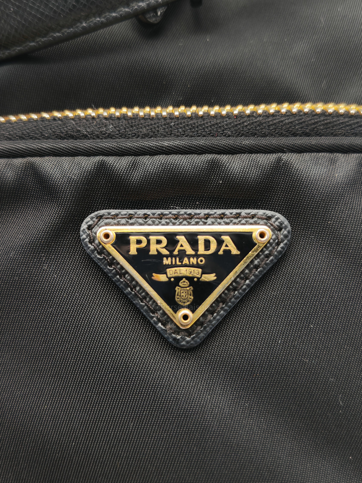 Prada Duet Re-Nylon bucket Bag Small in Black Tessuto Nylon and Gold Hardware
