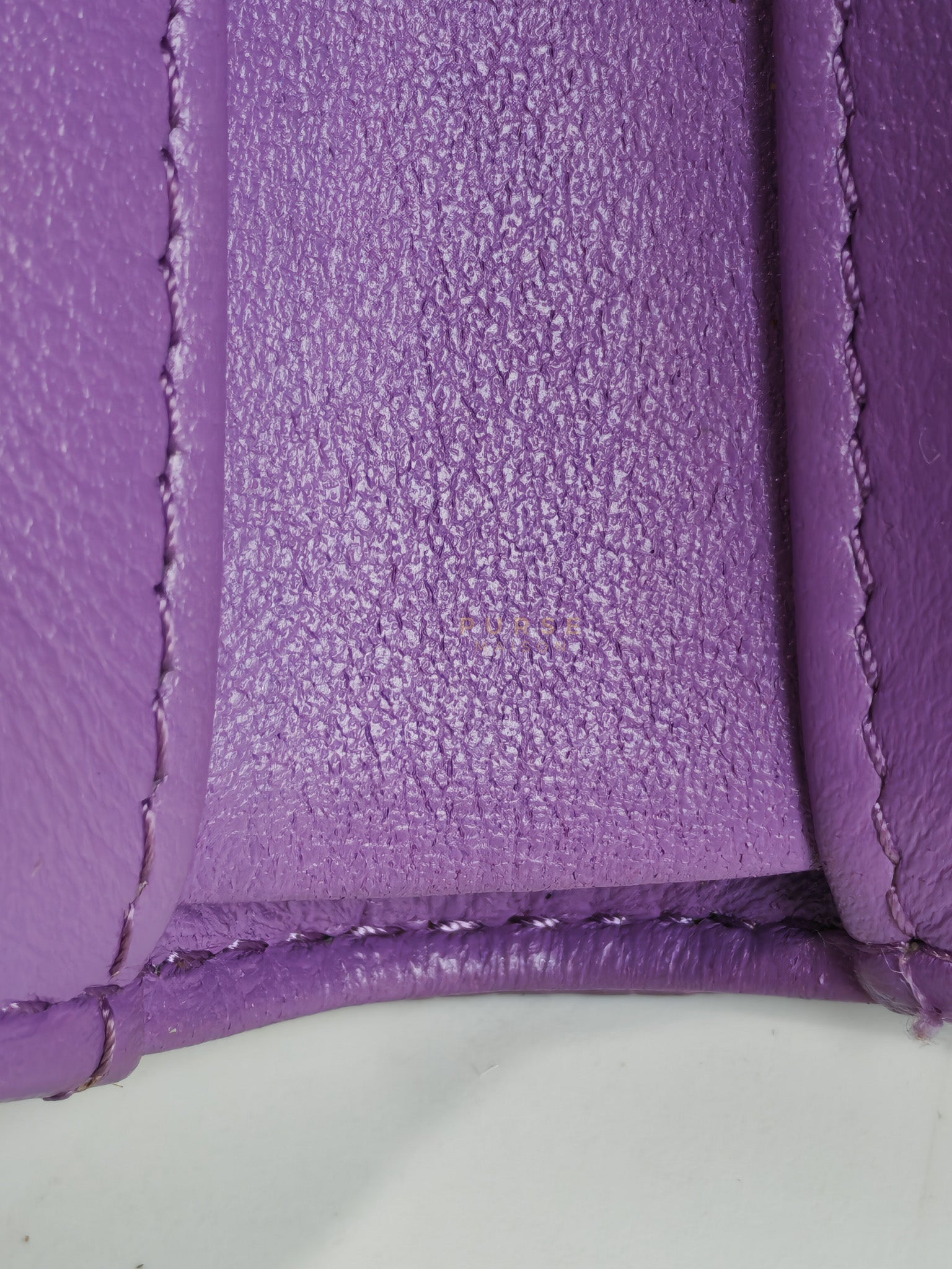 Boy Flap Compact Wallet in Purple Caviar Leather and Light Gold Hardware Series 29