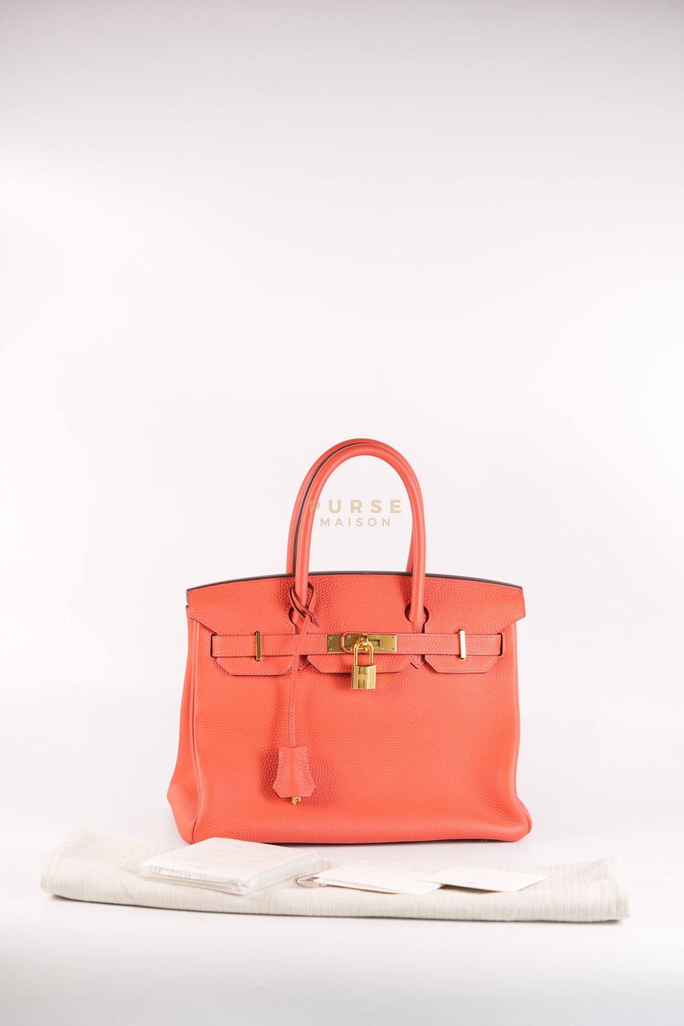 Birkin 30 in Rose Jaipur Togo Leather Gold Hardware Stamp R Square(2014)