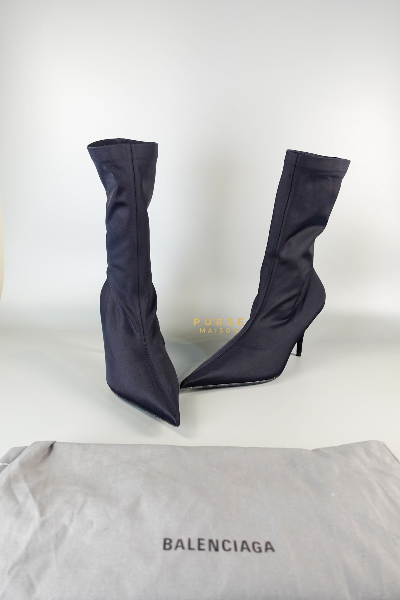 Knife Stretch-Jersey Ankle Boots in Noir Size 39 EU | Purse Maison Luxury Bags Shop