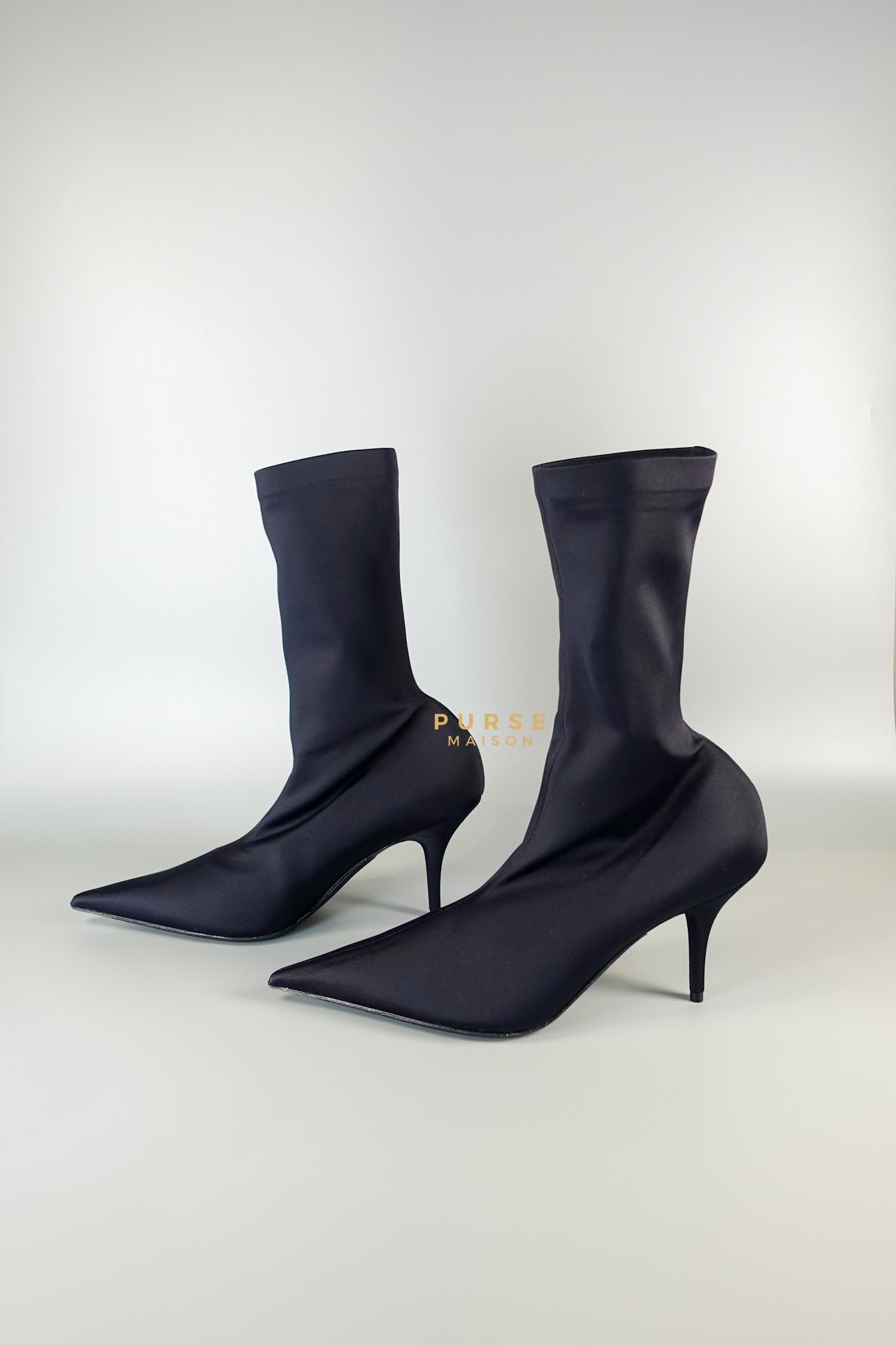 Knife Stretch-Jersey Ankle Boots in Noir Size 39 EU | Purse Maison Luxury Bags Shop