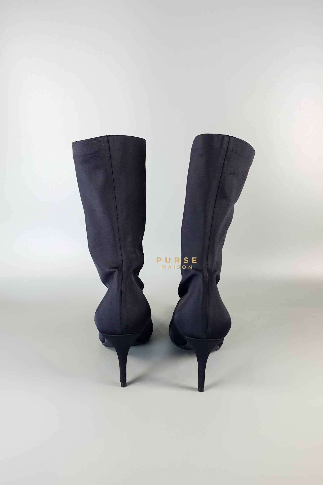 Knife Stretch-Jersey Ankle Boots in Noir Size 39 EU | Purse Maison Luxury Bags Shop