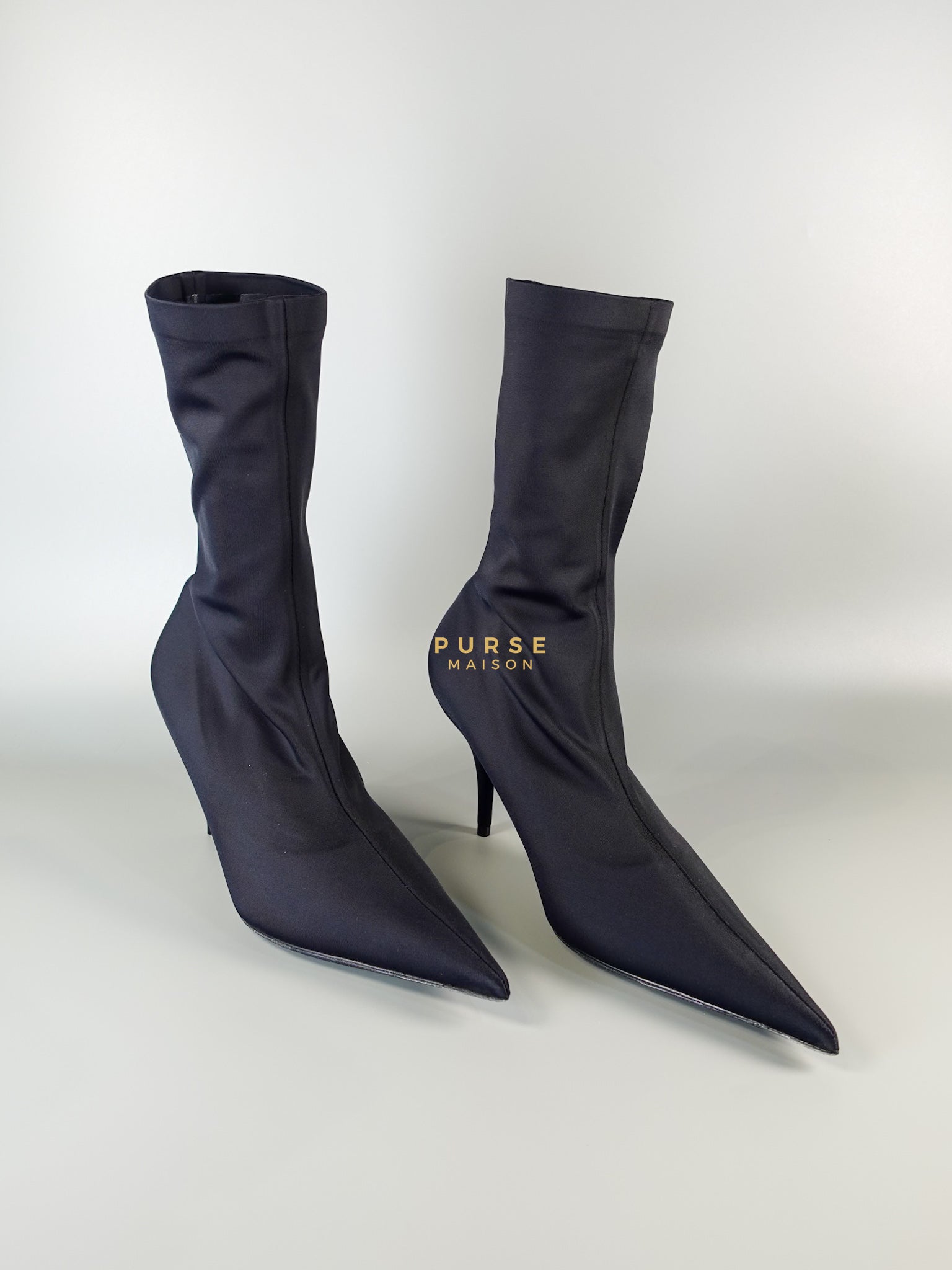 Knife Stretch-Jersey Ankle Boots in Noir Size 39 EU | Purse Maison Luxury Bags Shop