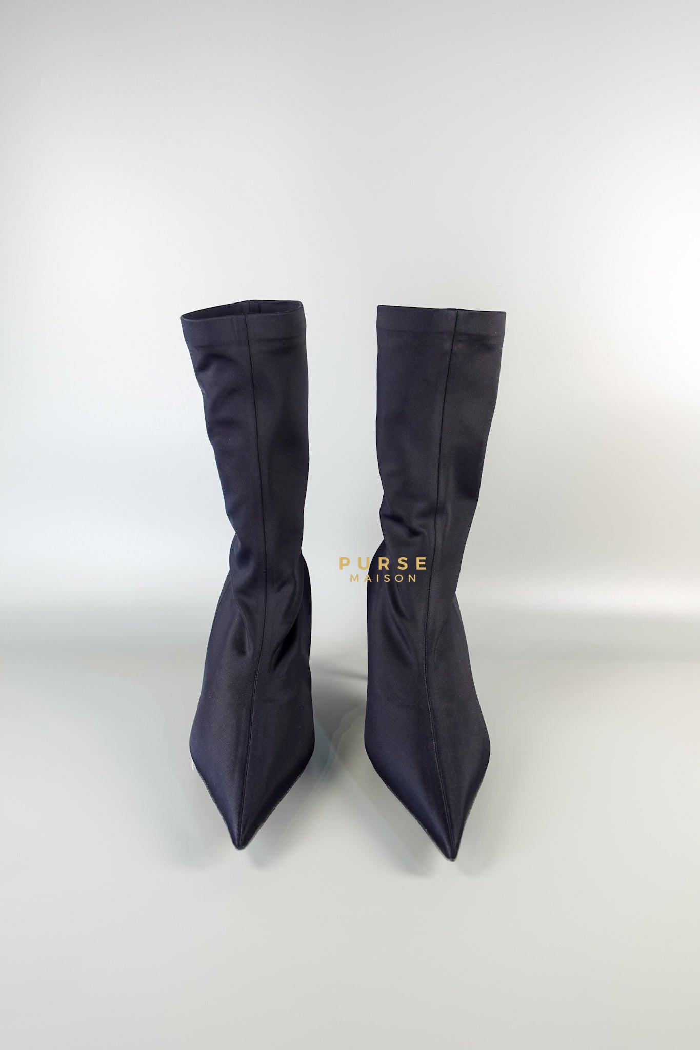 Knife Stretch-Jersey Ankle Boots in Noir Size 39 EU | Purse Maison Luxury Bags Shop