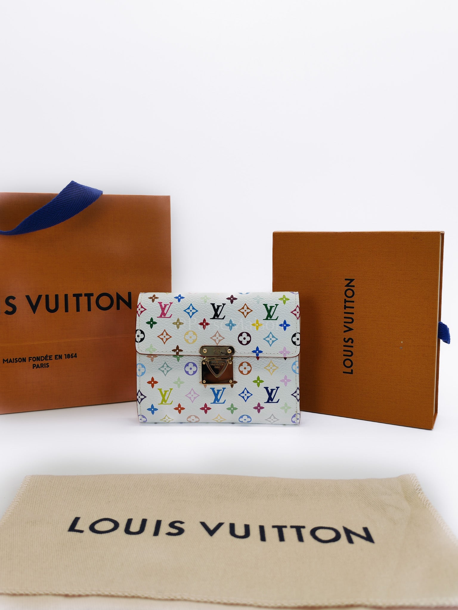 Koala Wallet in White Monogram Multicolor Canvas | Purse Maison Luxury Bags Shop