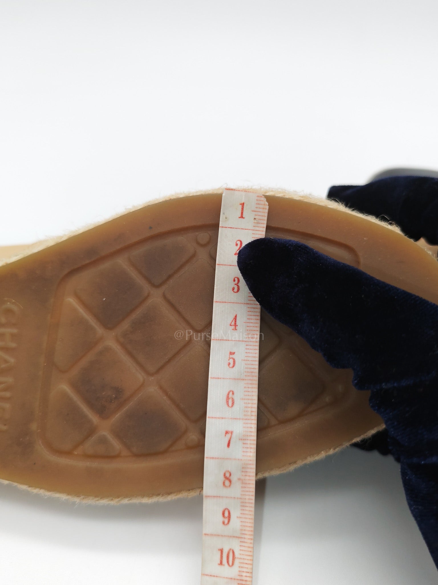 CC Espadrilles in Beige Lambskin Leather and Black Toe Size 37 EU (23.5cm)