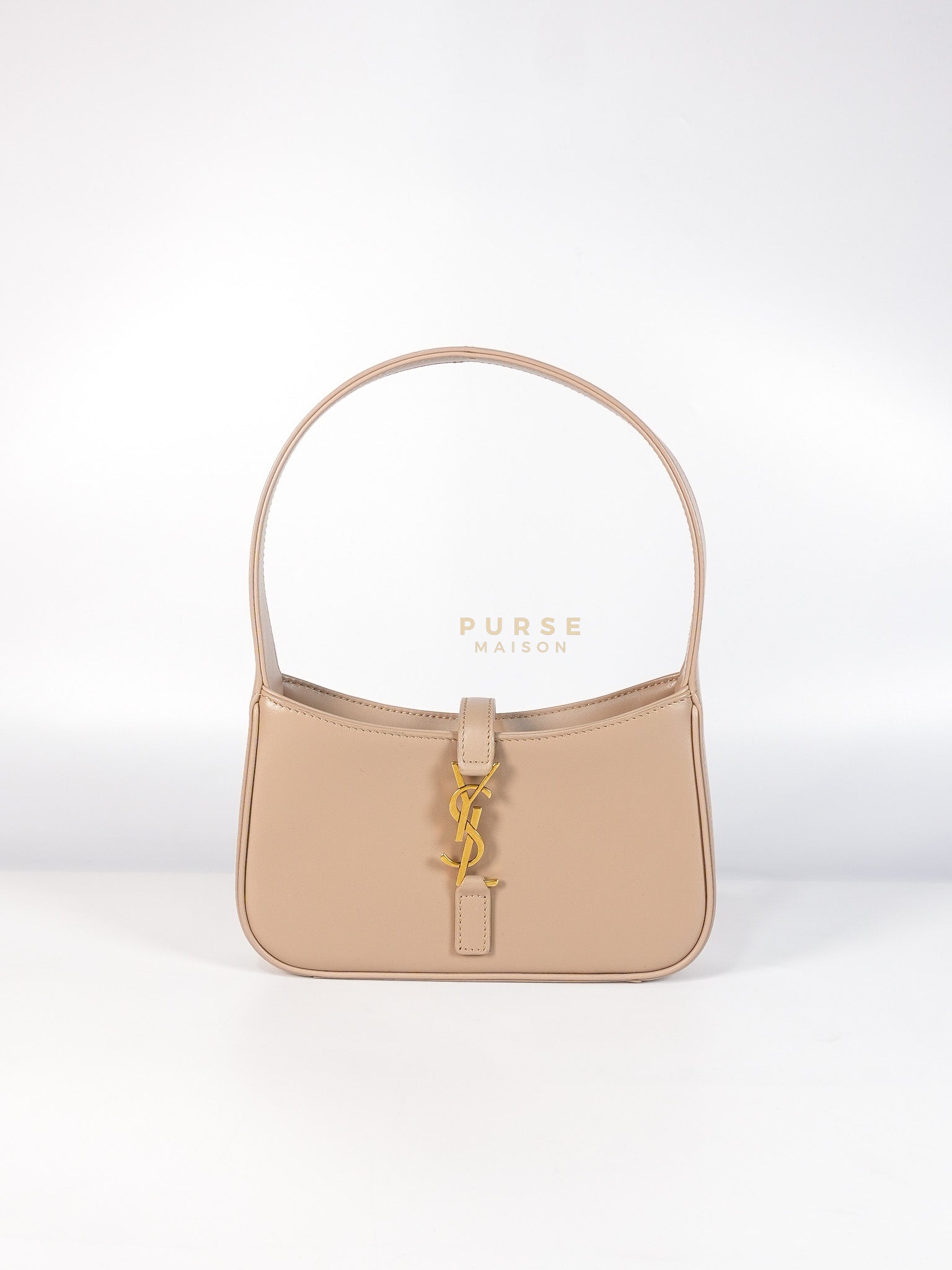 Le 5 A 7 Mini Hobo Shoulder Gold Hardware Bag in Dark Beige