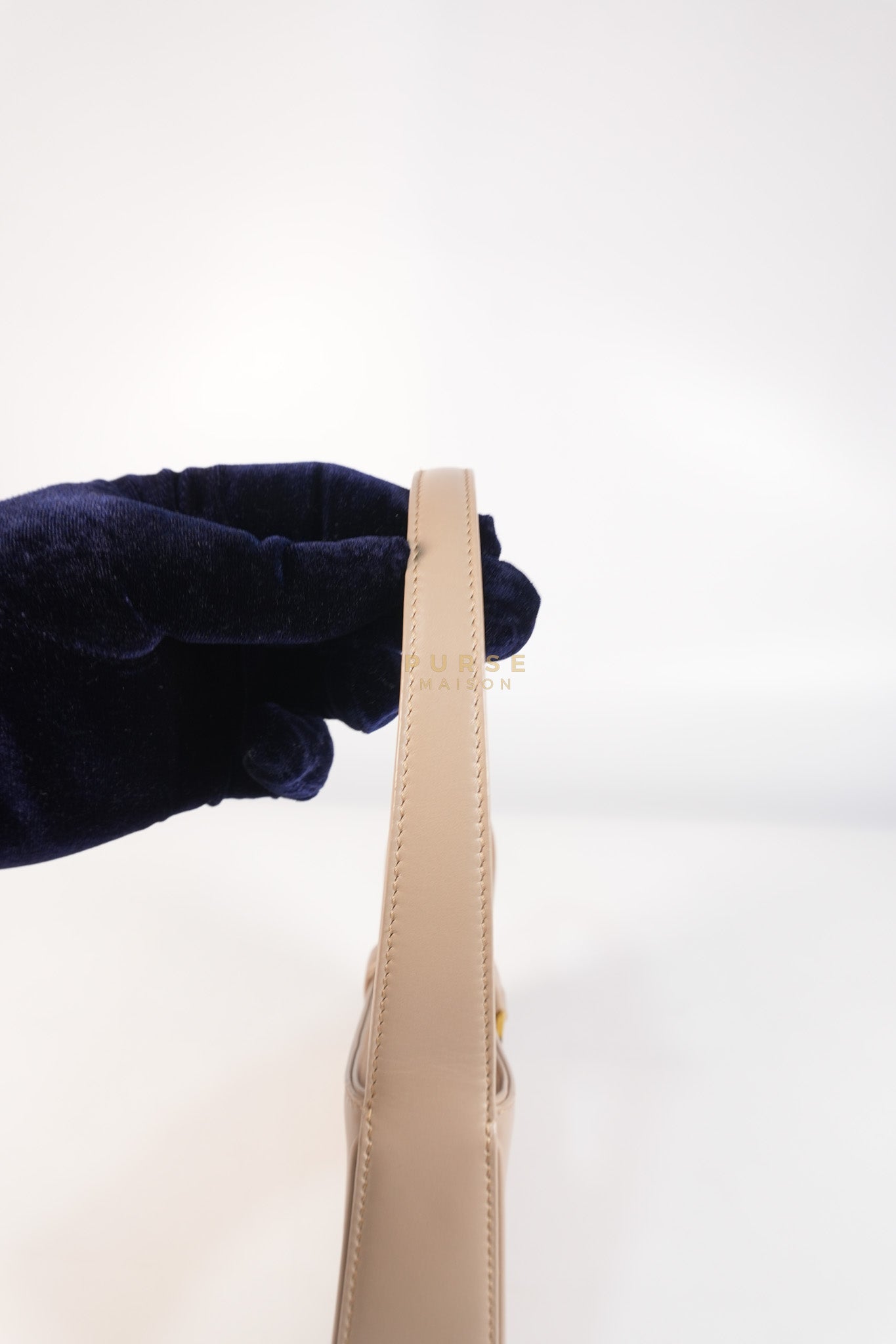 Le 5 A 7 Mini Hobo Shoulder Gold Hardware Bag in Dark Beige