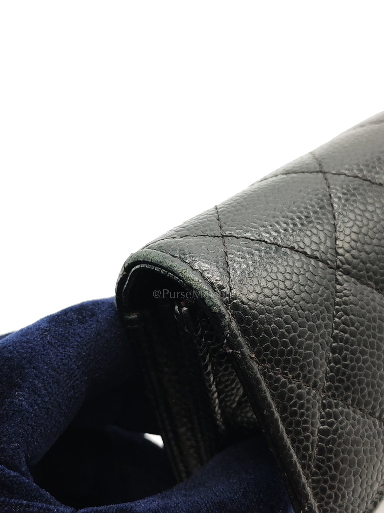 L-Gusset Flap Wallet in Black Quilted Caviar Leather & Gold Hardware Series 24 | Purse Maison Luxury Bags Shop