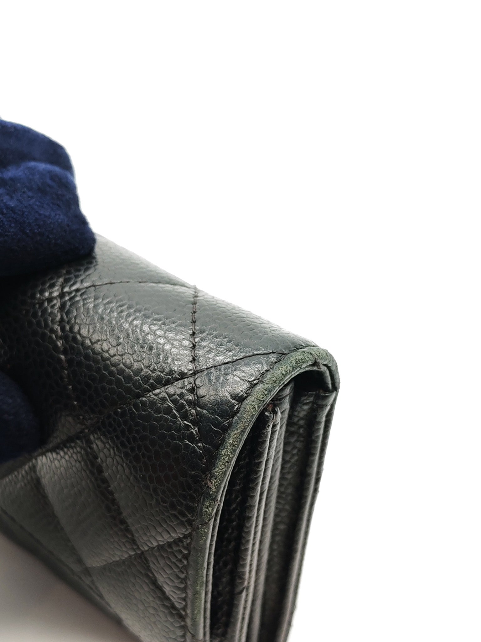 L-Gusset Flap Wallet in Black Quilted Caviar Leather & Gold Hardware Series 24 | Purse Maison Luxury Bags Shop