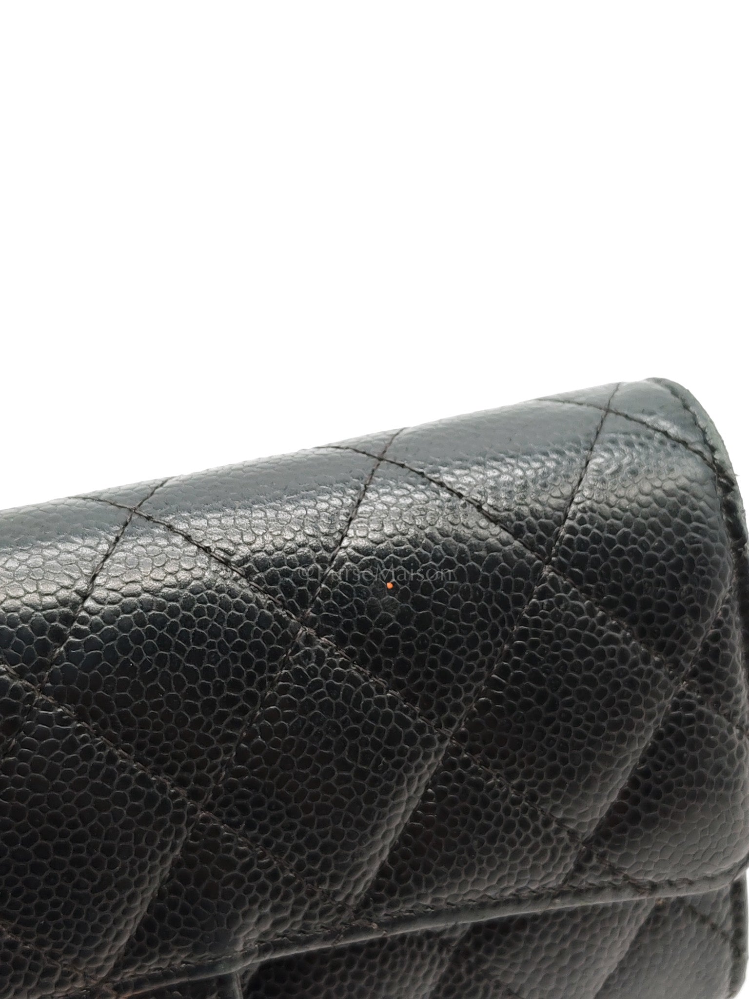 L-Gusset Flap Wallet in Black Quilted Caviar Leather & Gold Hardware Series 24 | Purse Maison Luxury Bags Shop