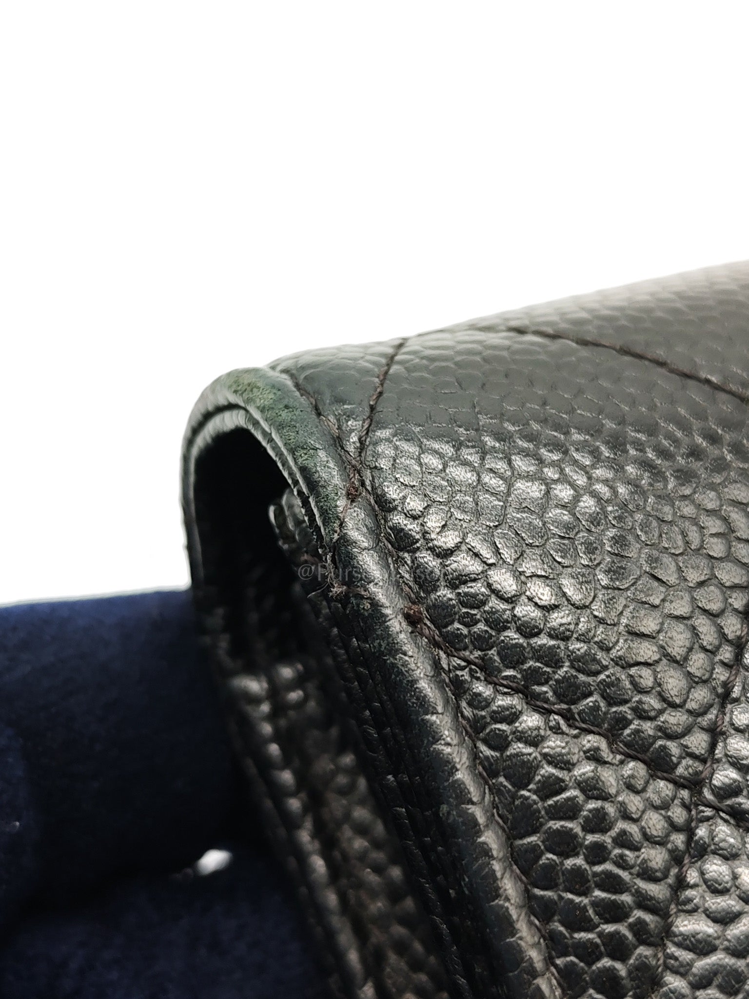 L-Gusset Flap Wallet in Black Quilted Caviar Leather & Gold Hardware Series 24 | Purse Maison Luxury Bags Shop